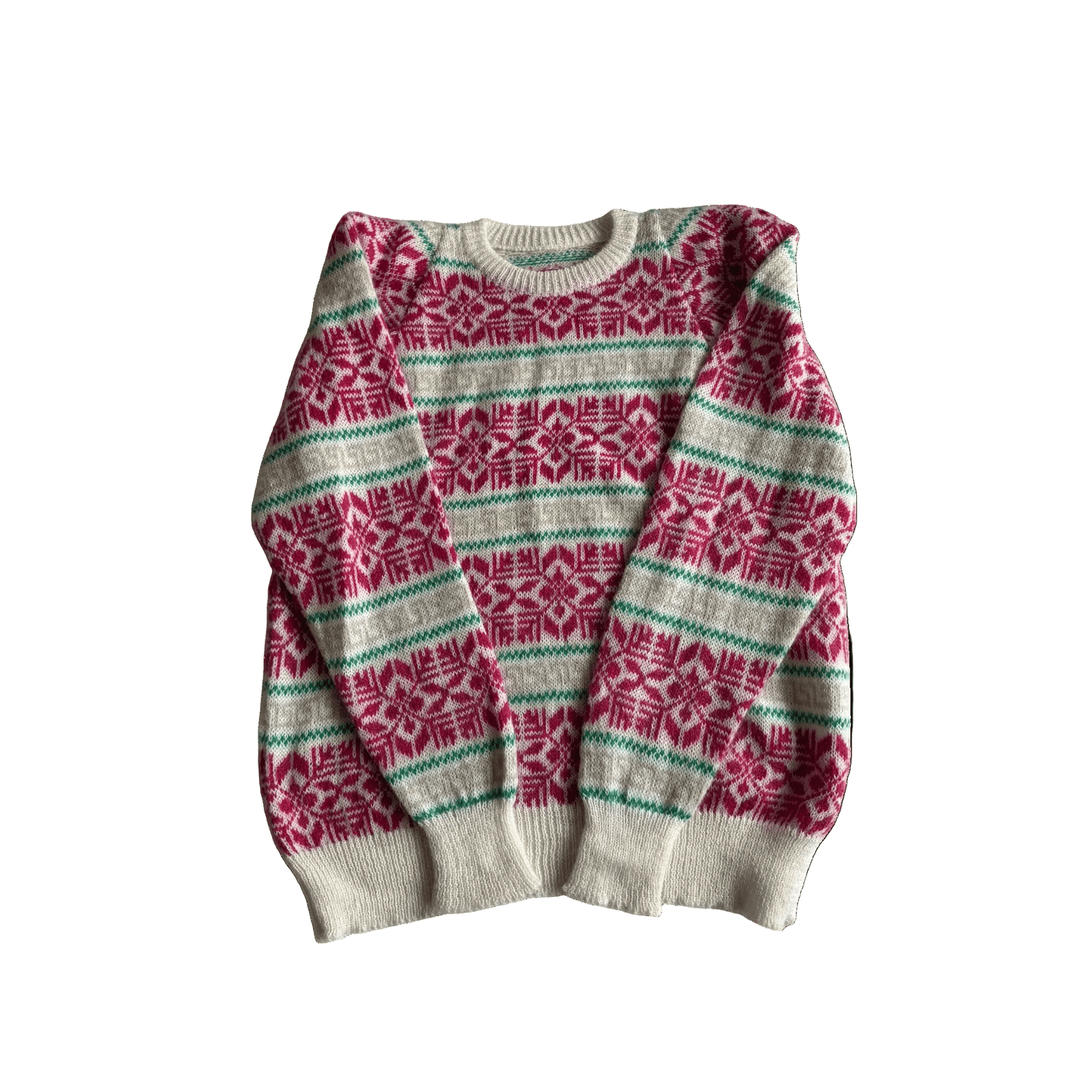 🧶 Pulover Vintage Damă cu Model Etnic din Mohair – M - anbracaminte