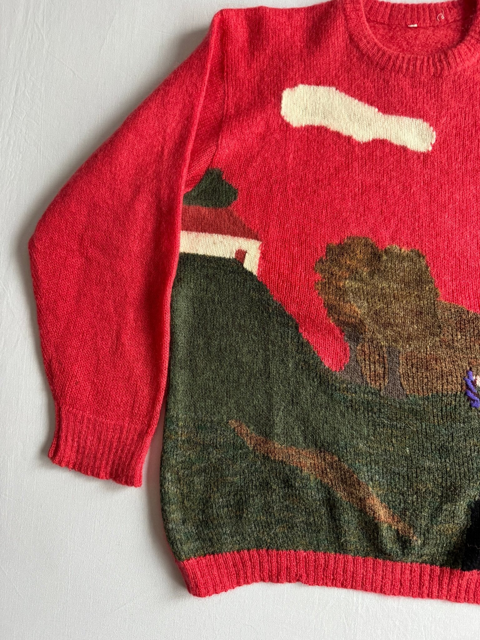 🧺 Pulover Vintage Damă Graphic din Super Kid Mohair – L (IT 46) - anbracaminte