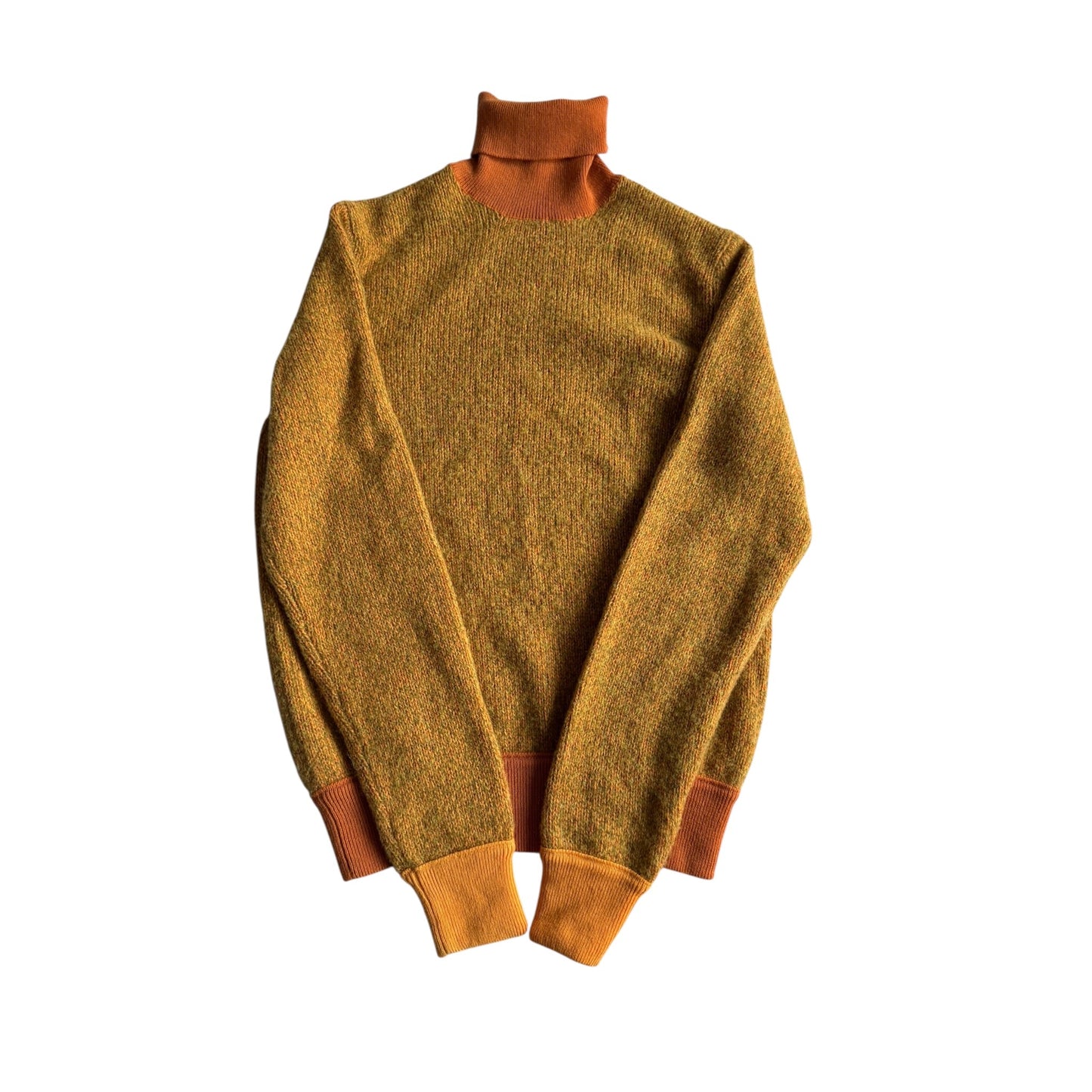 🧶 Pulover Vintage Damă Malo Portocaliu cu Guler Înalt din Cașmir și Lână Virgină – S - anbracaminte