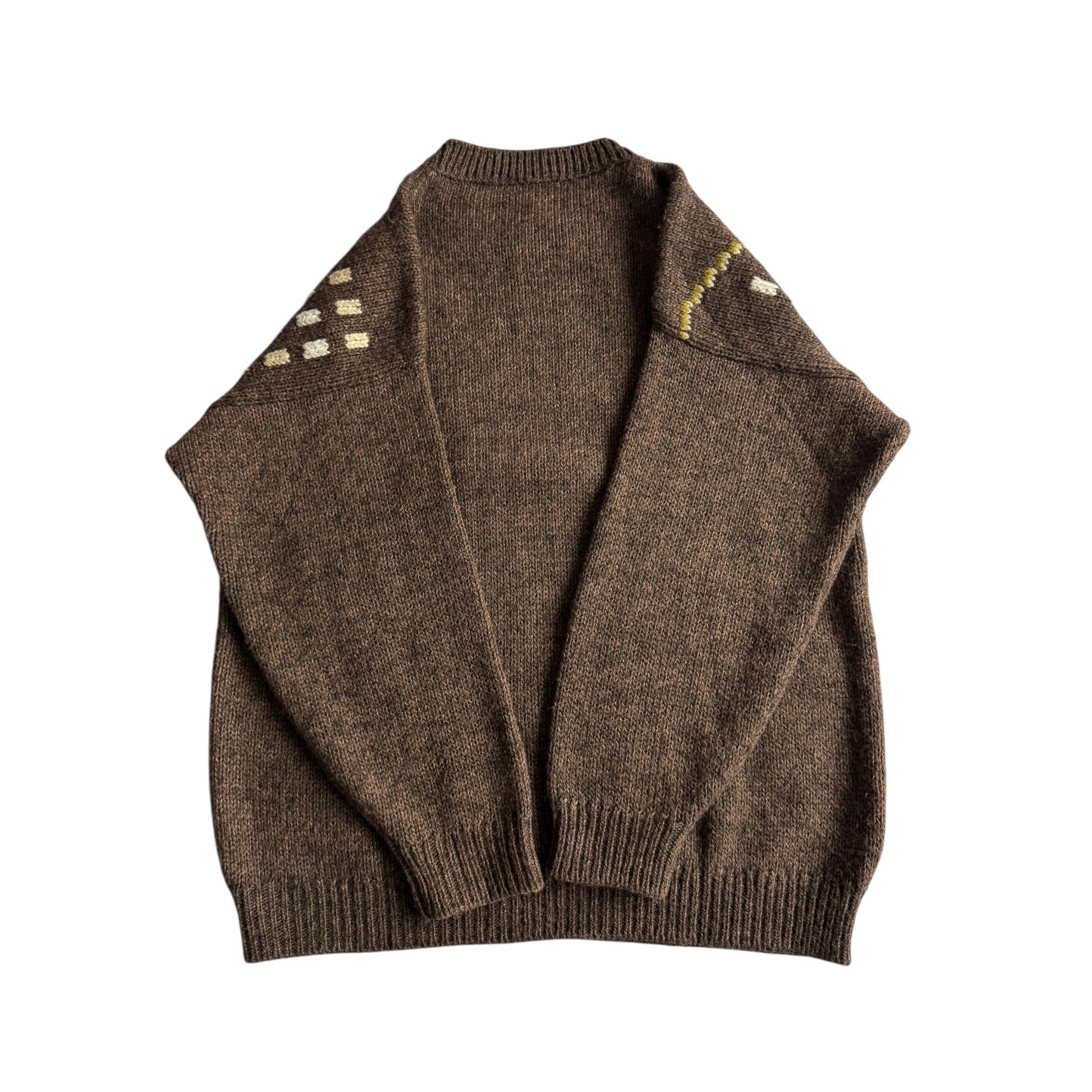 ⛸️ 🧶 Pulover Vintage Damă Maro din Lână cu Broderie Ice Skating – M/L Femei - anbracaminte