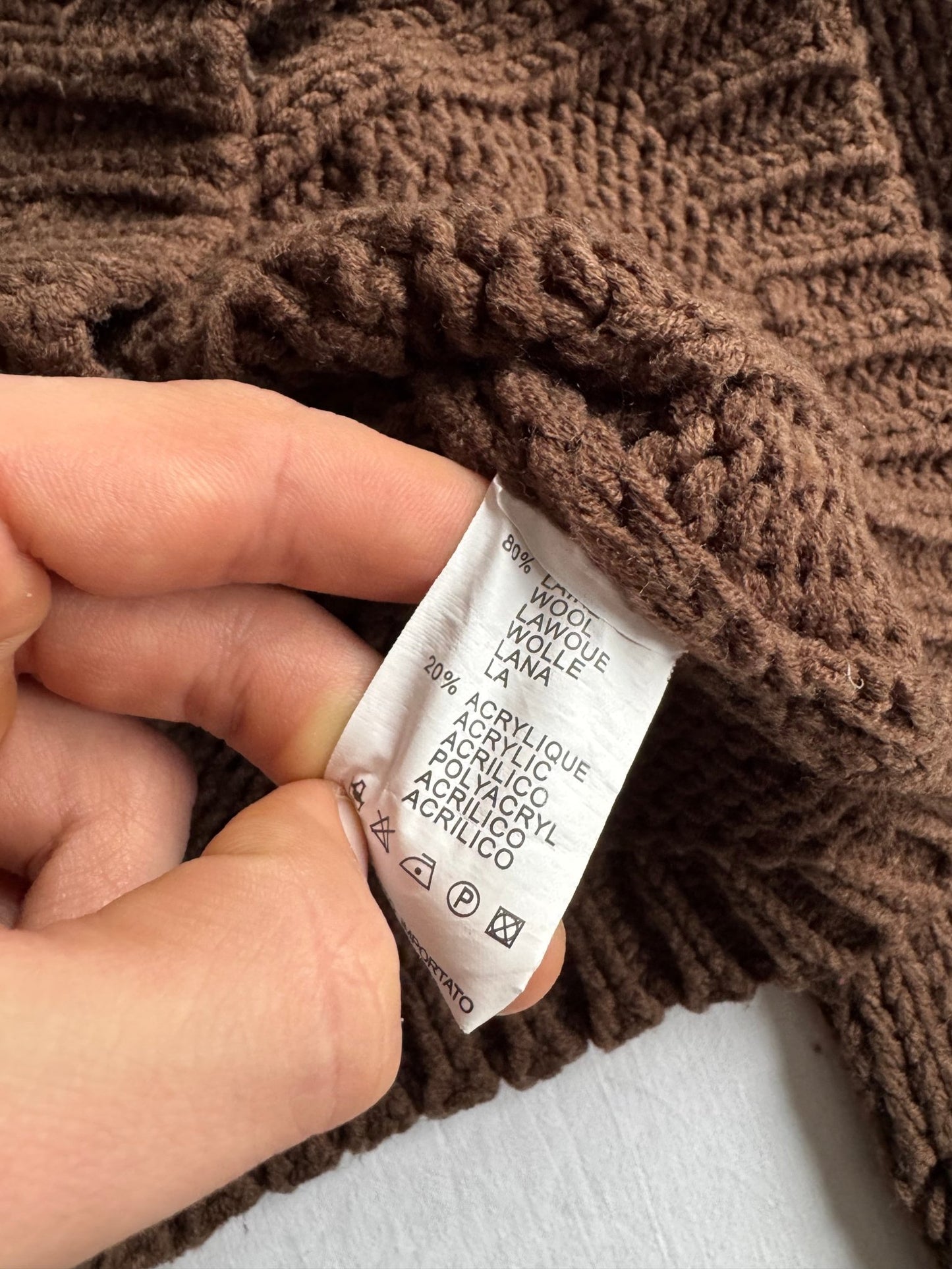 🧶 Pulover Vintage Damă Maro Închis din Lână cu Guler V – aprox. S / M - anbracaminte
