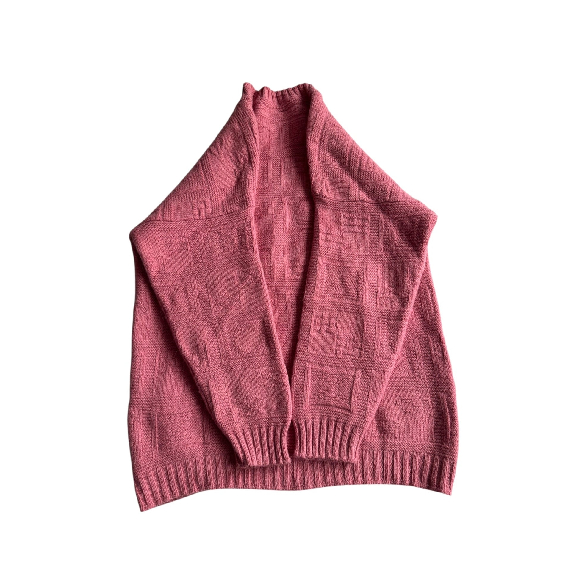🧶 Pulover Vintage Damă Stefanel Roz cu Broderie Florală – L - anbracaminte