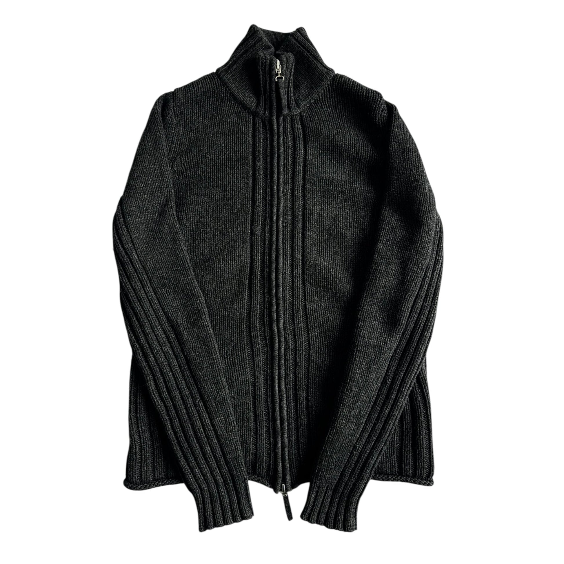 🧶 Pulover Vintage Dark Grey Full Zip - 100% Caşmir – Femei S/M - anbracaminte