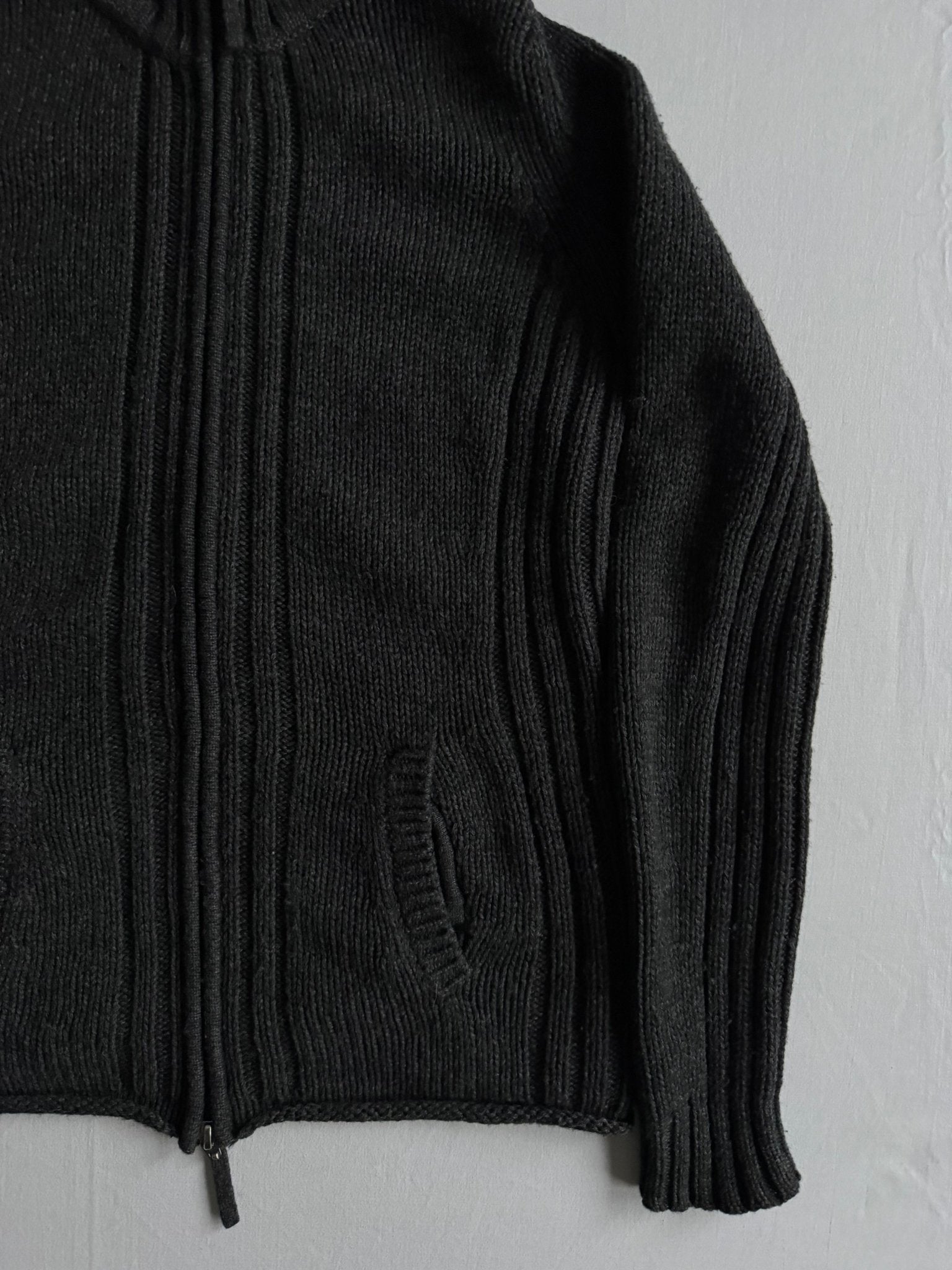 🧶 Pulover Vintage Dark Grey Full Zip - 100% Caşmir – Femei S/M - anbracaminte