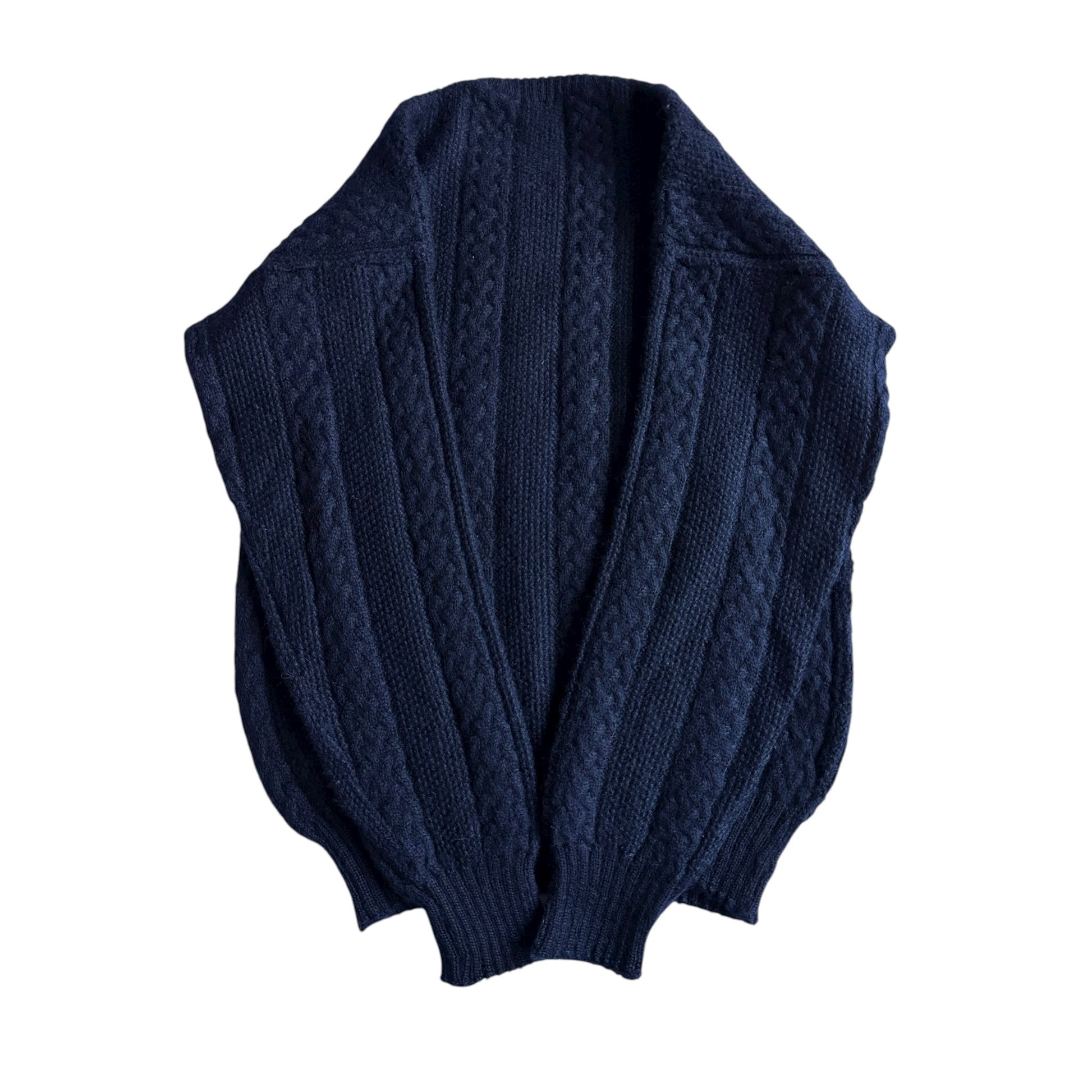 🧶 Pulover Vintage Dark Navy Cable Knit / Mărime M - anbracaminte