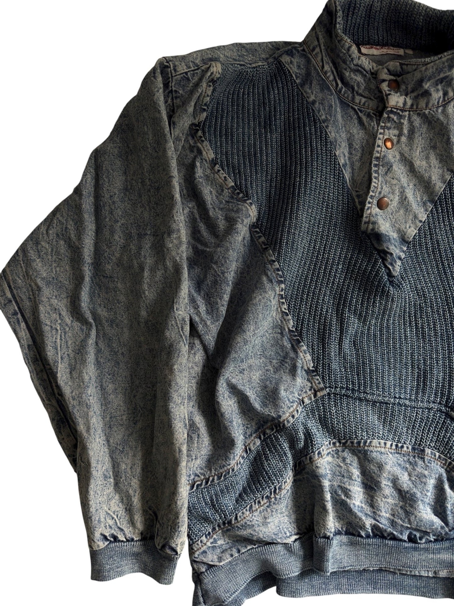 👖 Pulover Vintage Denim – 100% Bumbac – Made in Italy – Men’s S (Boxy Fit) - anbracaminte