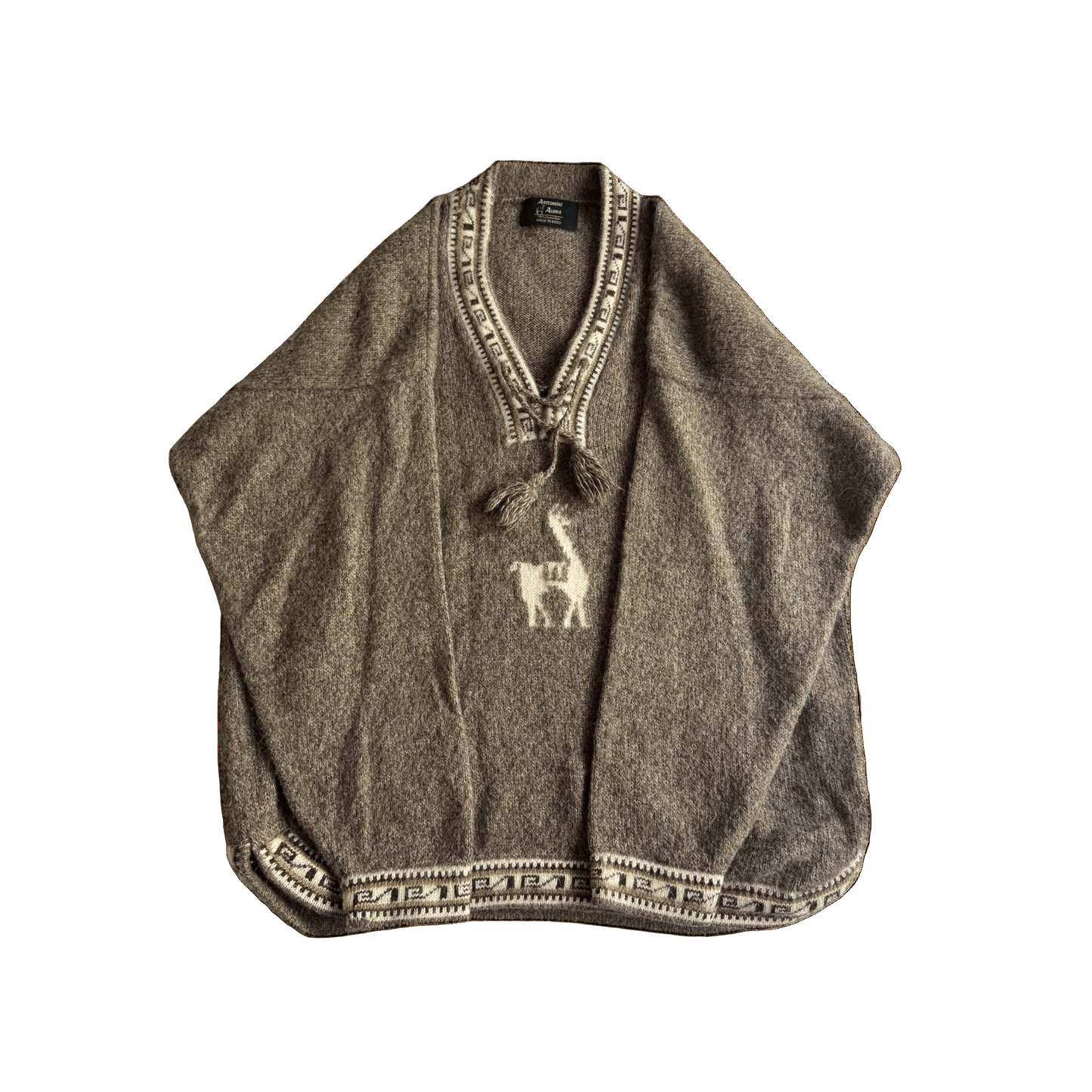 🦙 🧶 Pulover Vintage din Alpaca cu Decolteu în V – Marimea L - anbracaminte