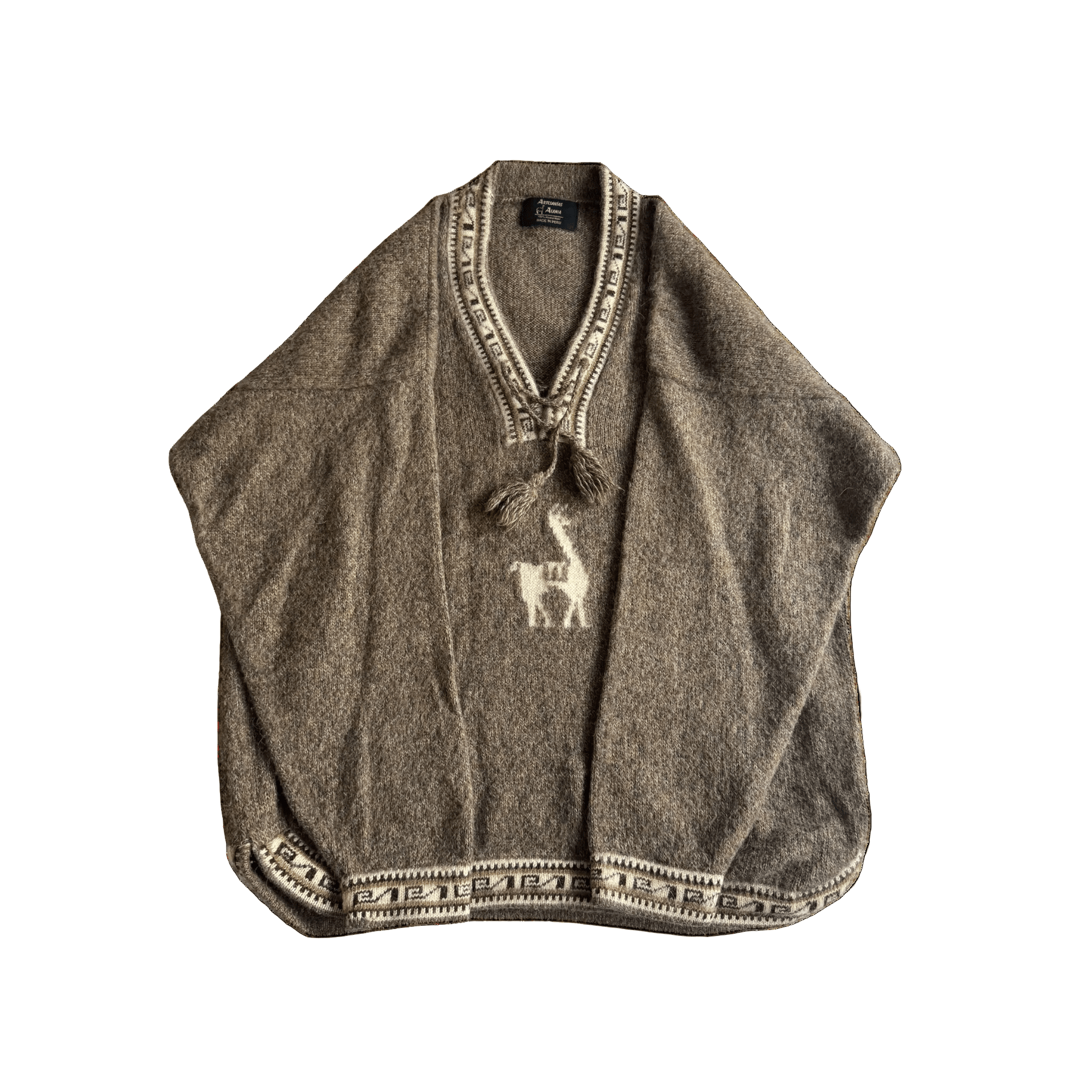 🦙 🧶 Pulover Vintage din Alpaca cu Decolteu în V – Marimea L - anbracaminte