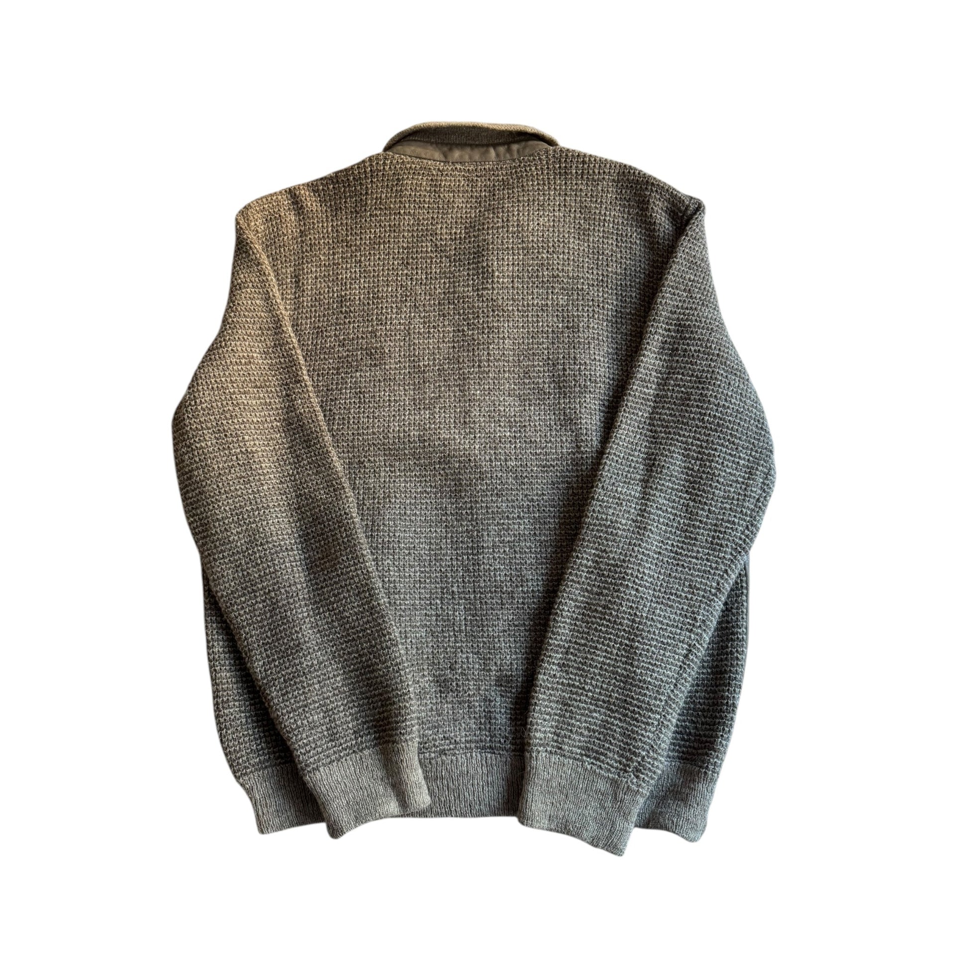 🧶 Pulover vintage din lână, alpaca și piele – Made in Italy – mărimea 52 (L bărbați) - anbracaminte