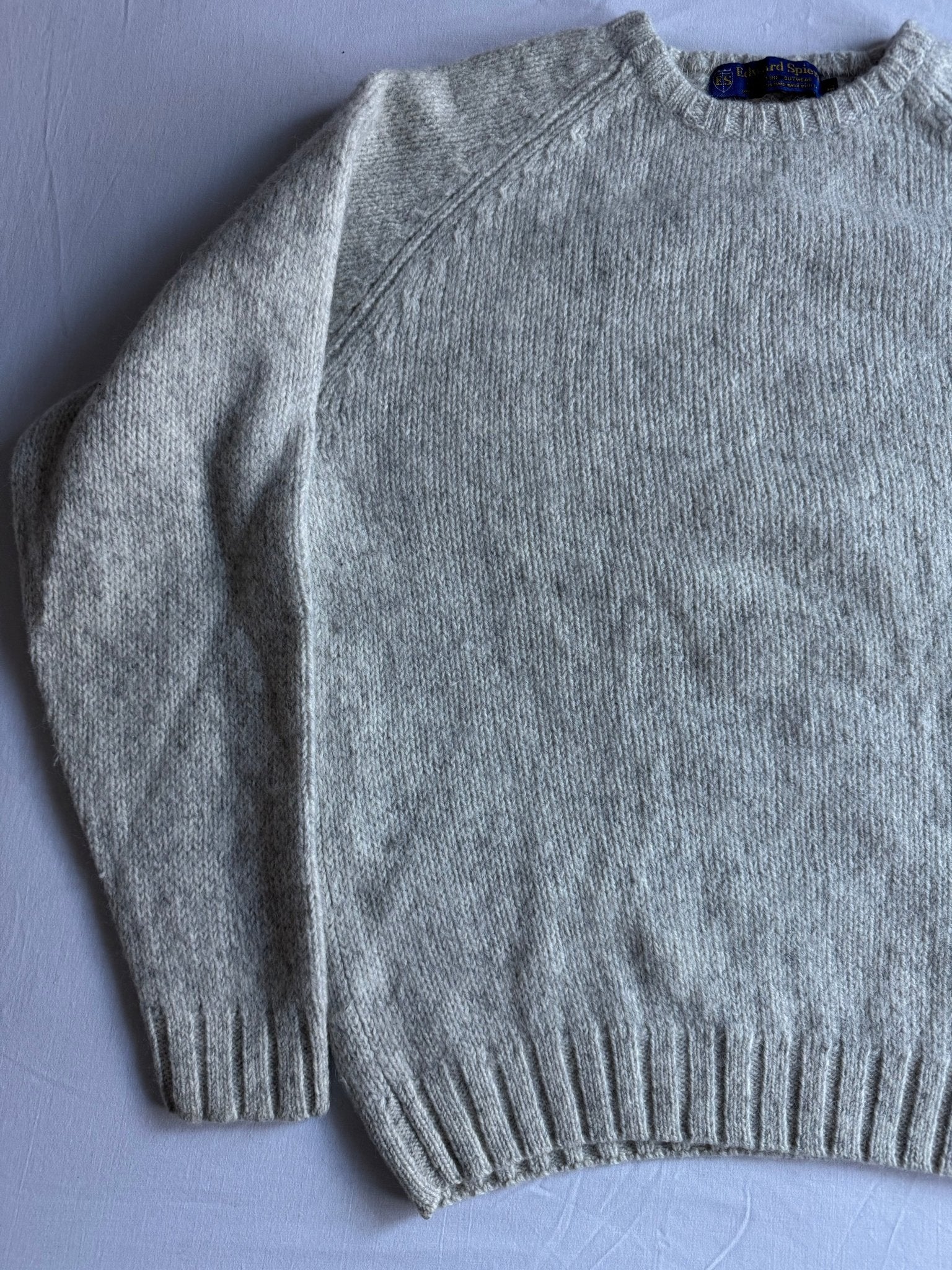🧶 Pulover Vintage Edward Spiers / Light Grey (Mărime L) - anbracaminte