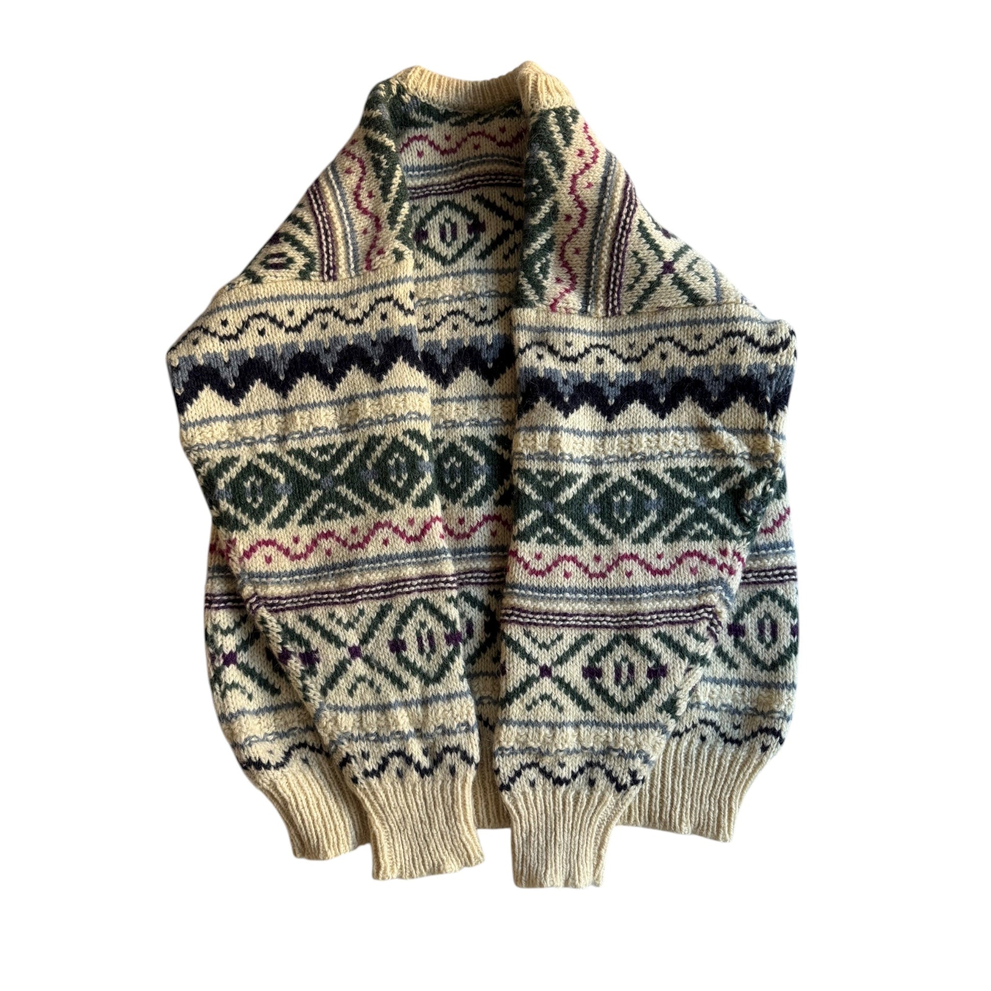 🧶 Pulover Vintage Ethnic / Chunky (Mărime L) - anbracaminte