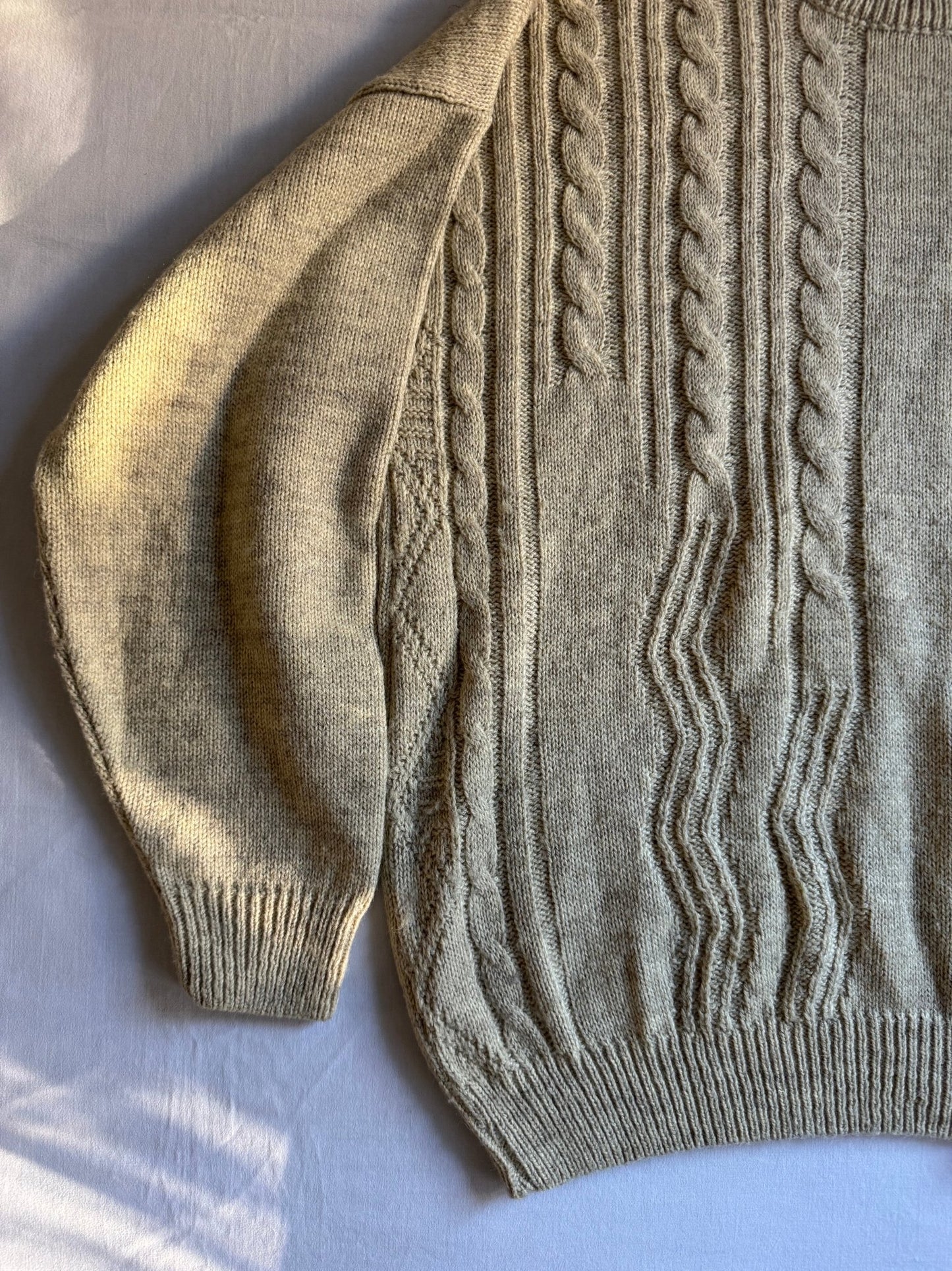 🧶 Pulover vintage fisherman crem – mărimea M (Made in Italy) - anbracaminte