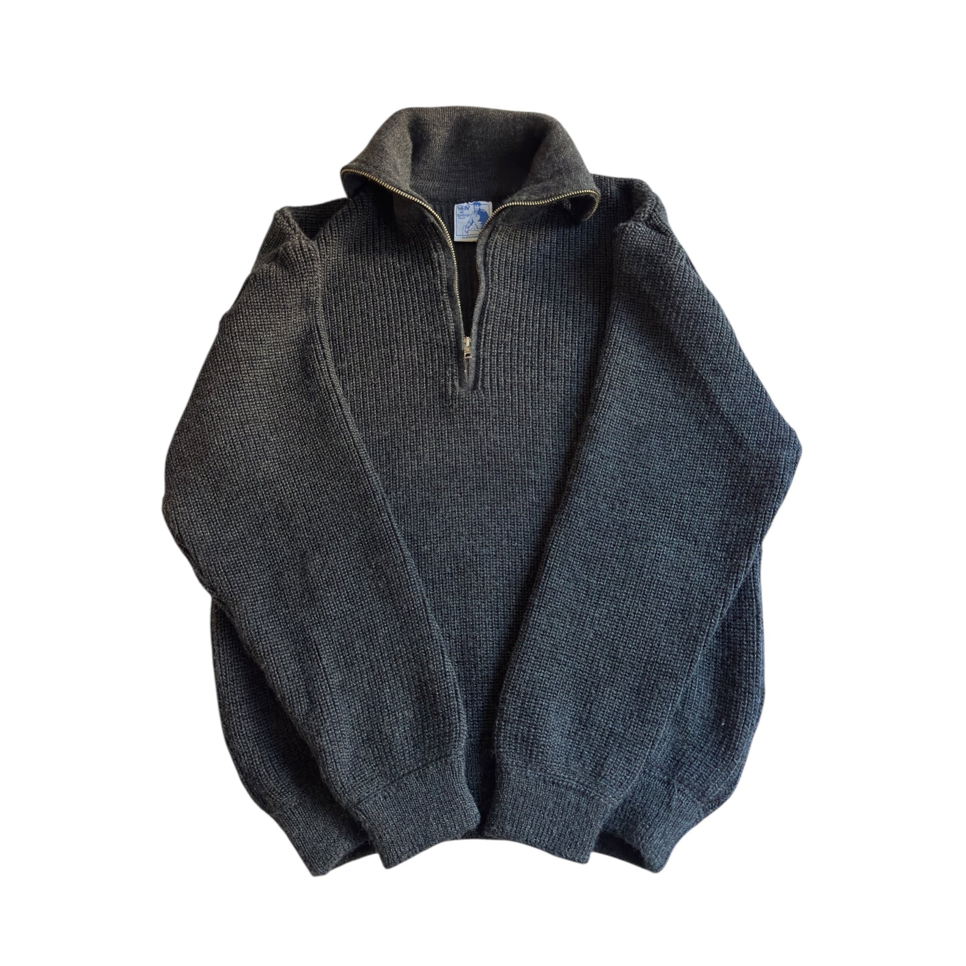 🎣 🧶 Pulover vintage fisherman quarter zip – gri închis – mărimea XL - anbracaminte