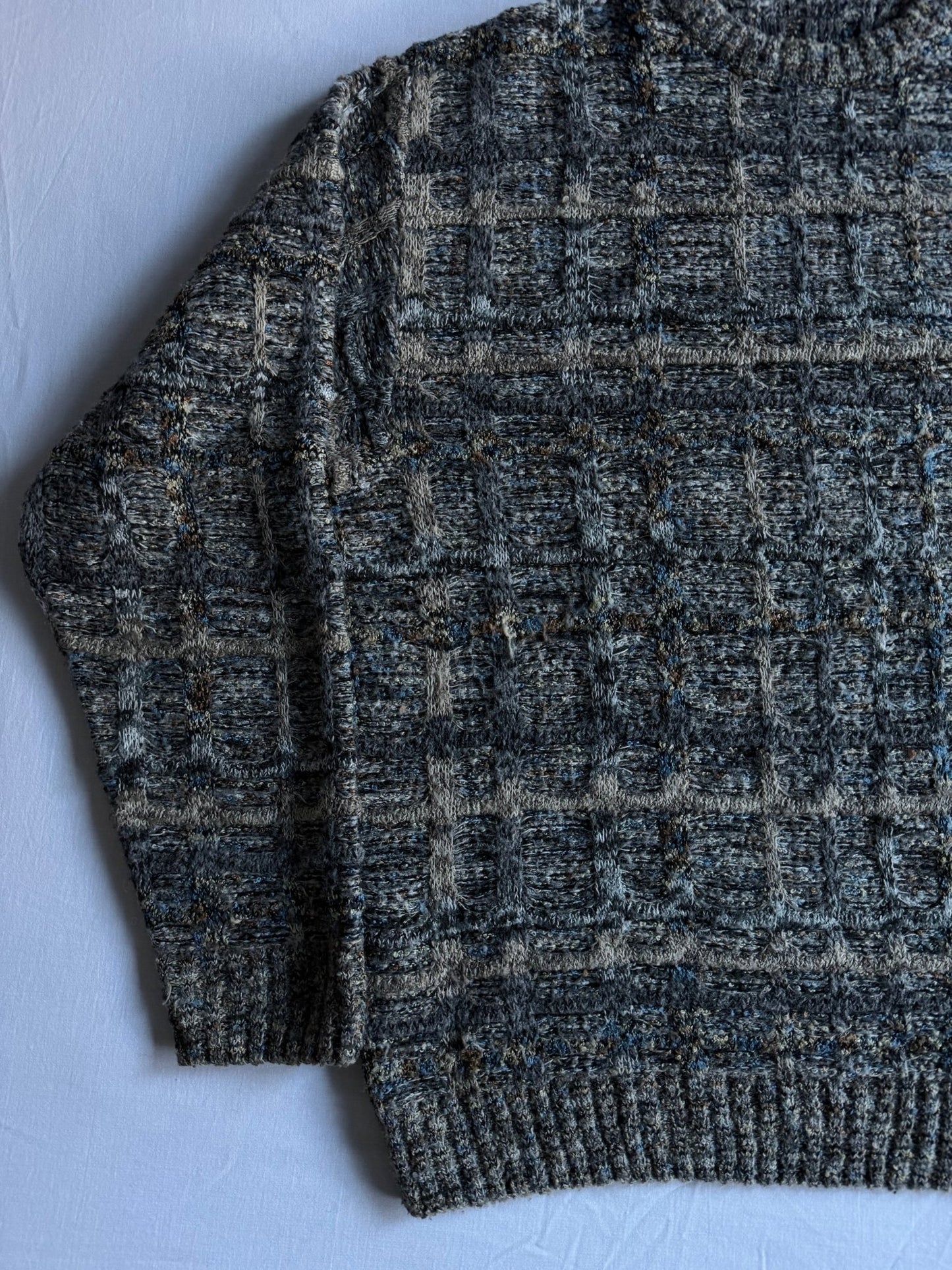 🧶 Pulover Vintage Fuzzy Structured / Texturat (Mărime 50 - L) - anbracaminte