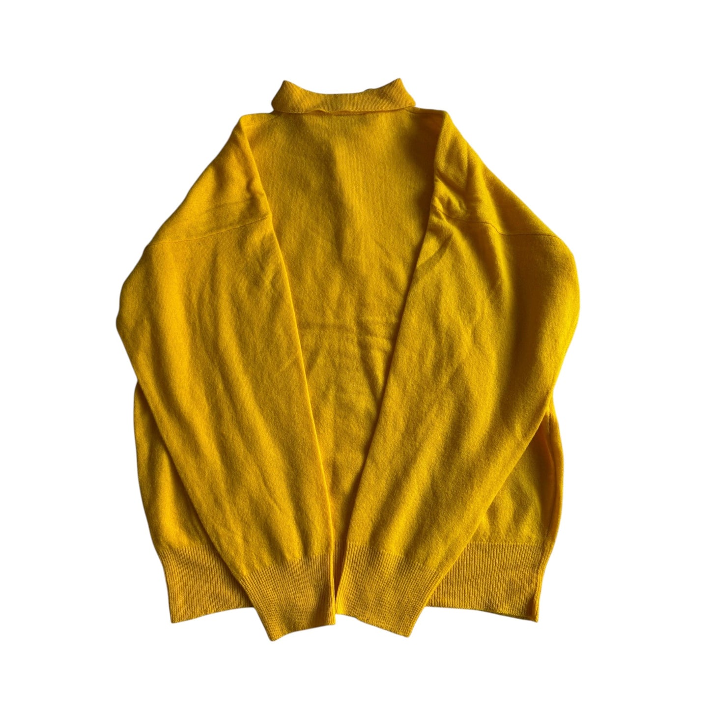 🧶 Pulover Vintage Galben Călduros / Cu Guler (Mărime L) - anbracaminte