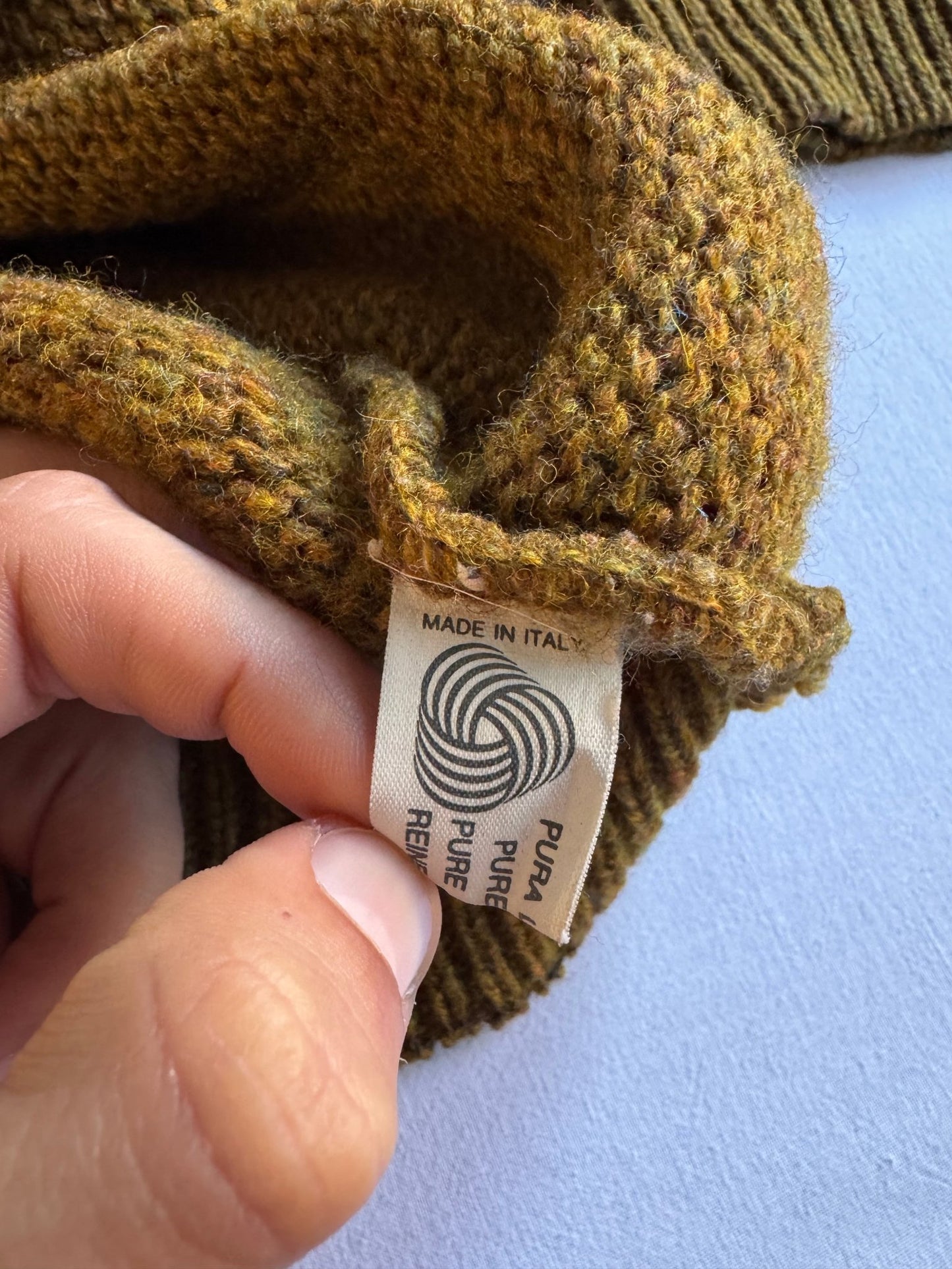 🧶 Pulover Vintage Galben Muștar Închis / Lână Pură (Mărime 50 - L) - anbracaminte