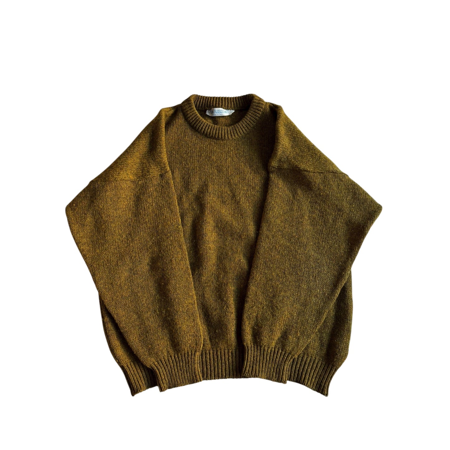 🧶 Pulover Vintage Galben Muștar Închis / Lână Pură (Mărime 50 - L) - anbracaminte
