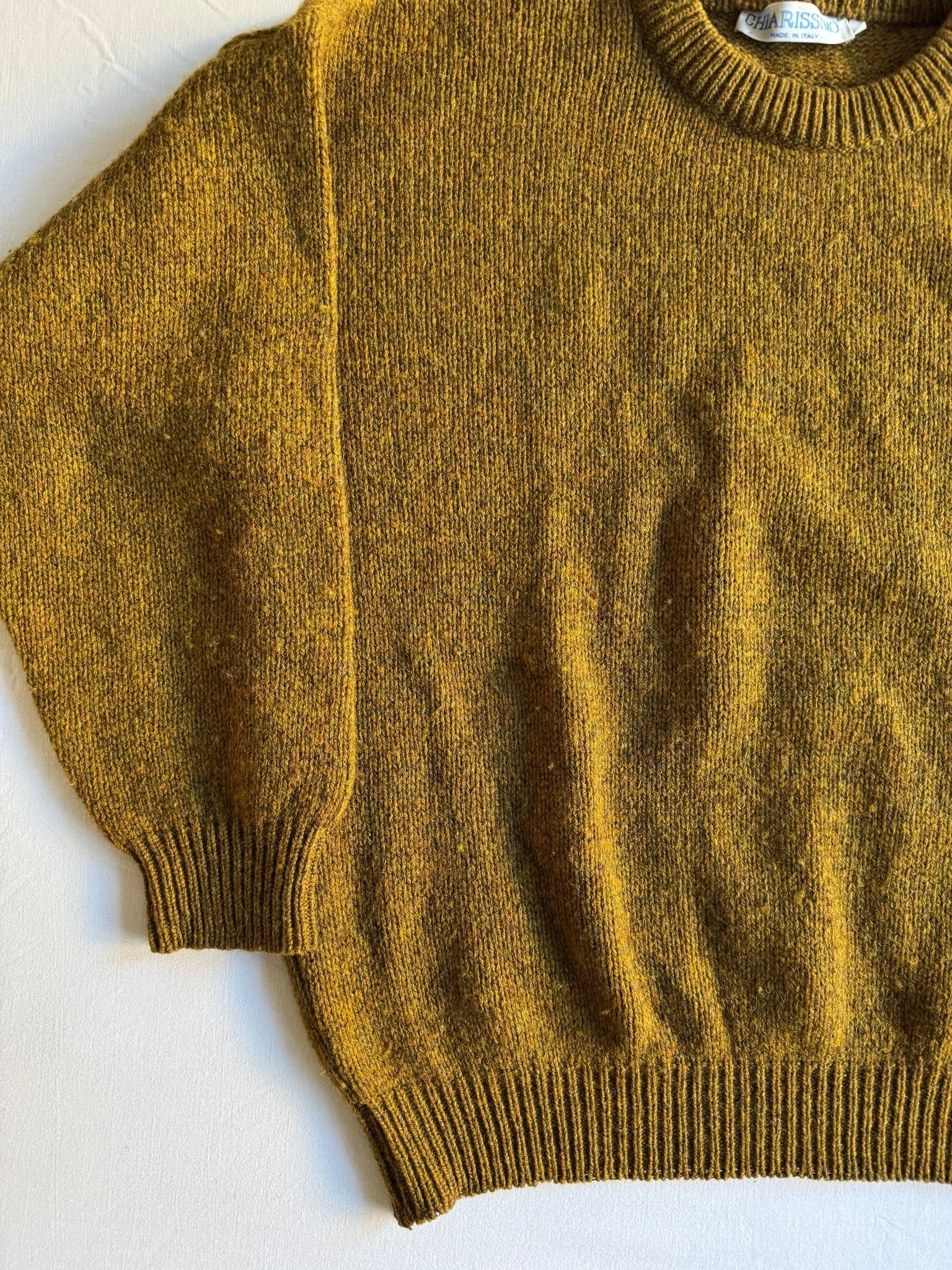 🧶 Pulover Vintage Galben Muștar Închis / Lână Pură (Mărime 50 - L) - anbracaminte