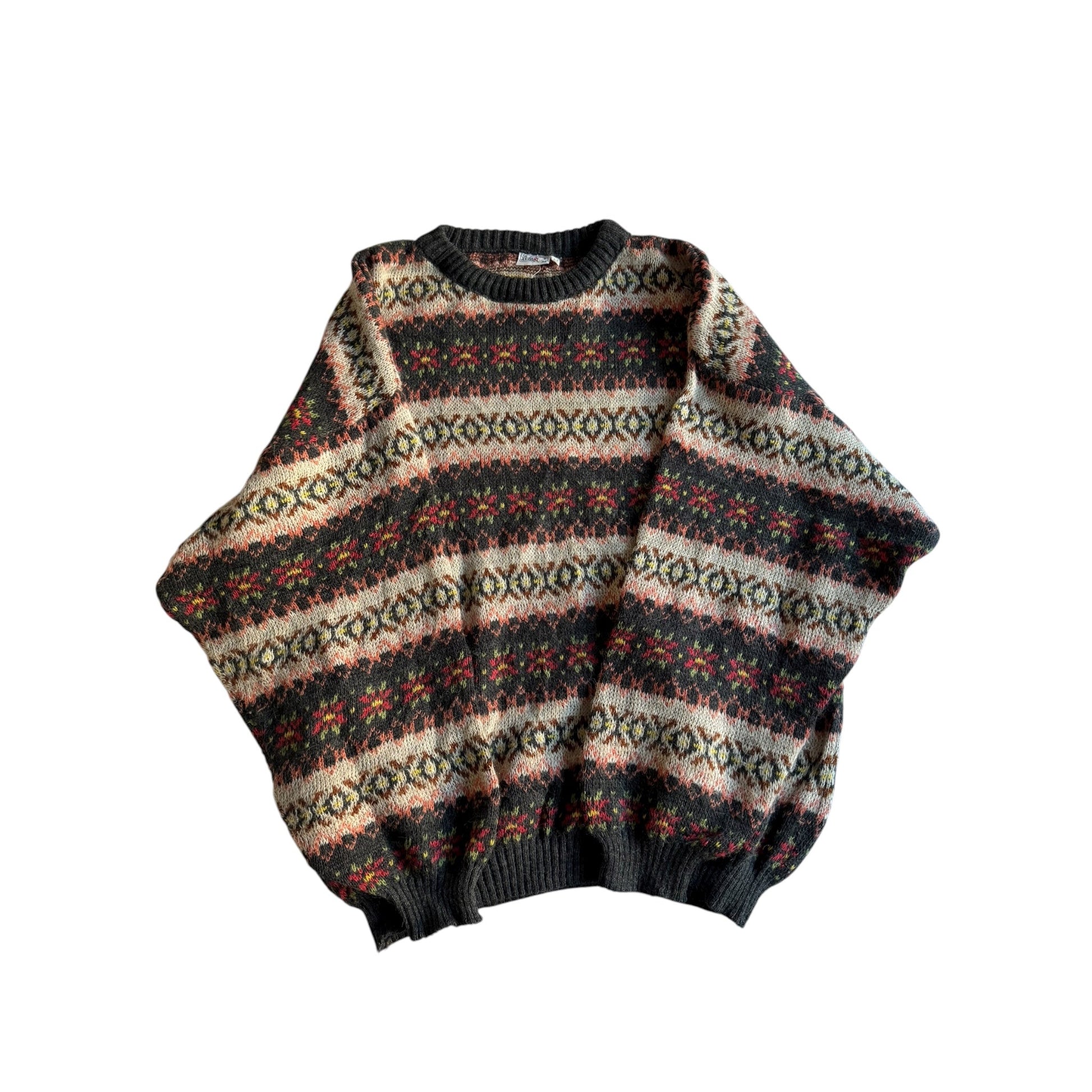 🧶 Pulover Vintage Graphic / Tricot cu Model Grafic (Mărime M) - anbracaminte
