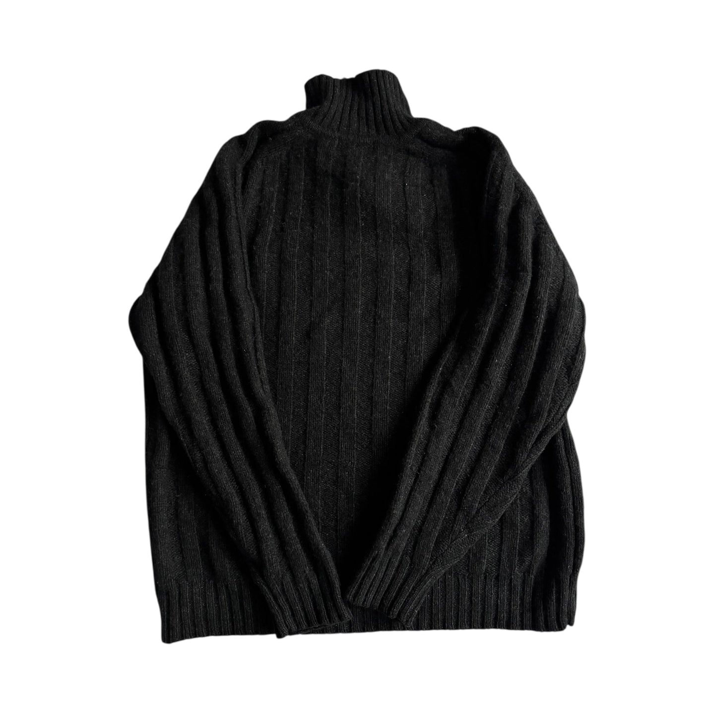 🧶 Pulover Vintage Gri Închis Quarter - Zip – Mărime L - anbracaminte