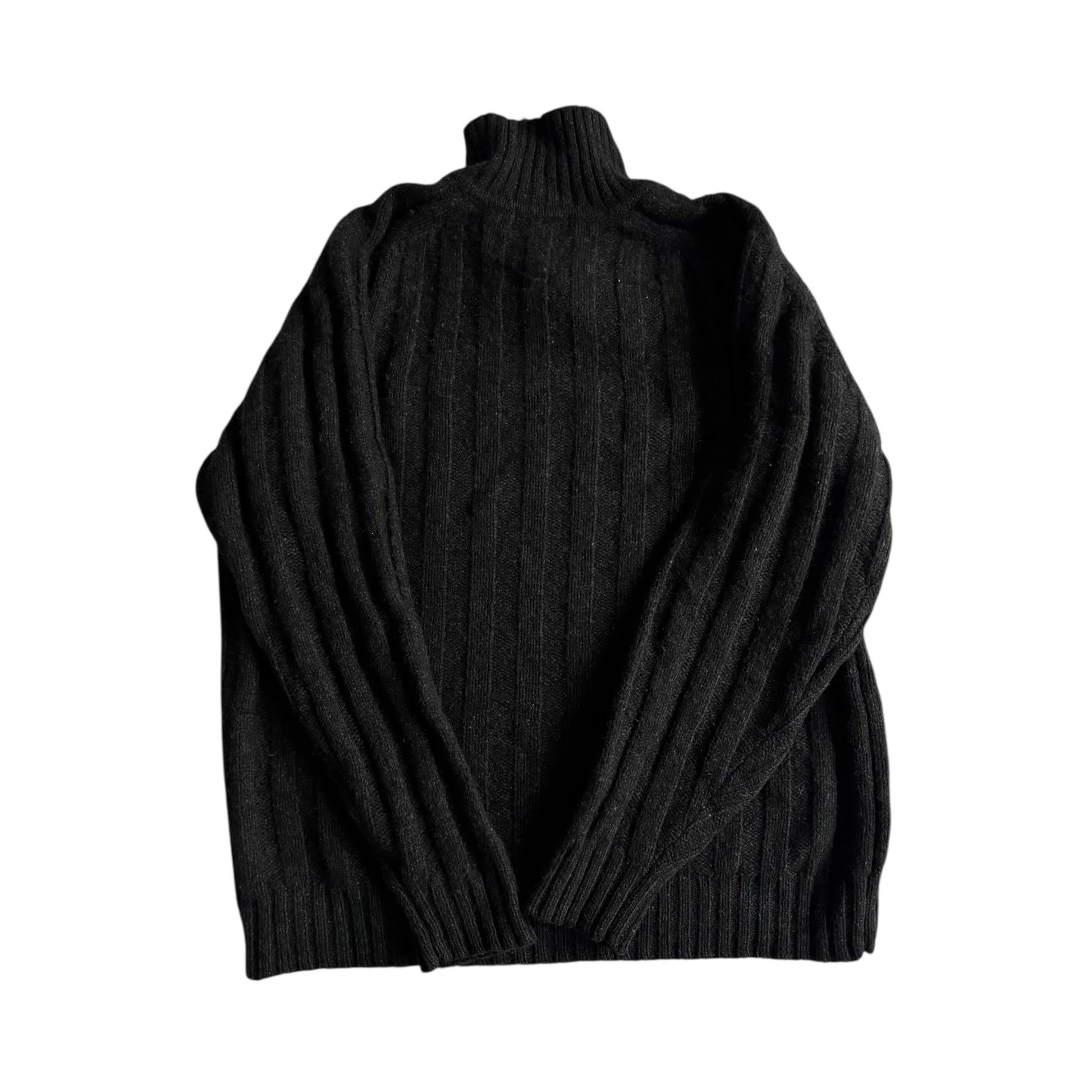 🧶 Pulover Vintage Gri Închis Quarter - Zip – Mărime L - anbracaminte