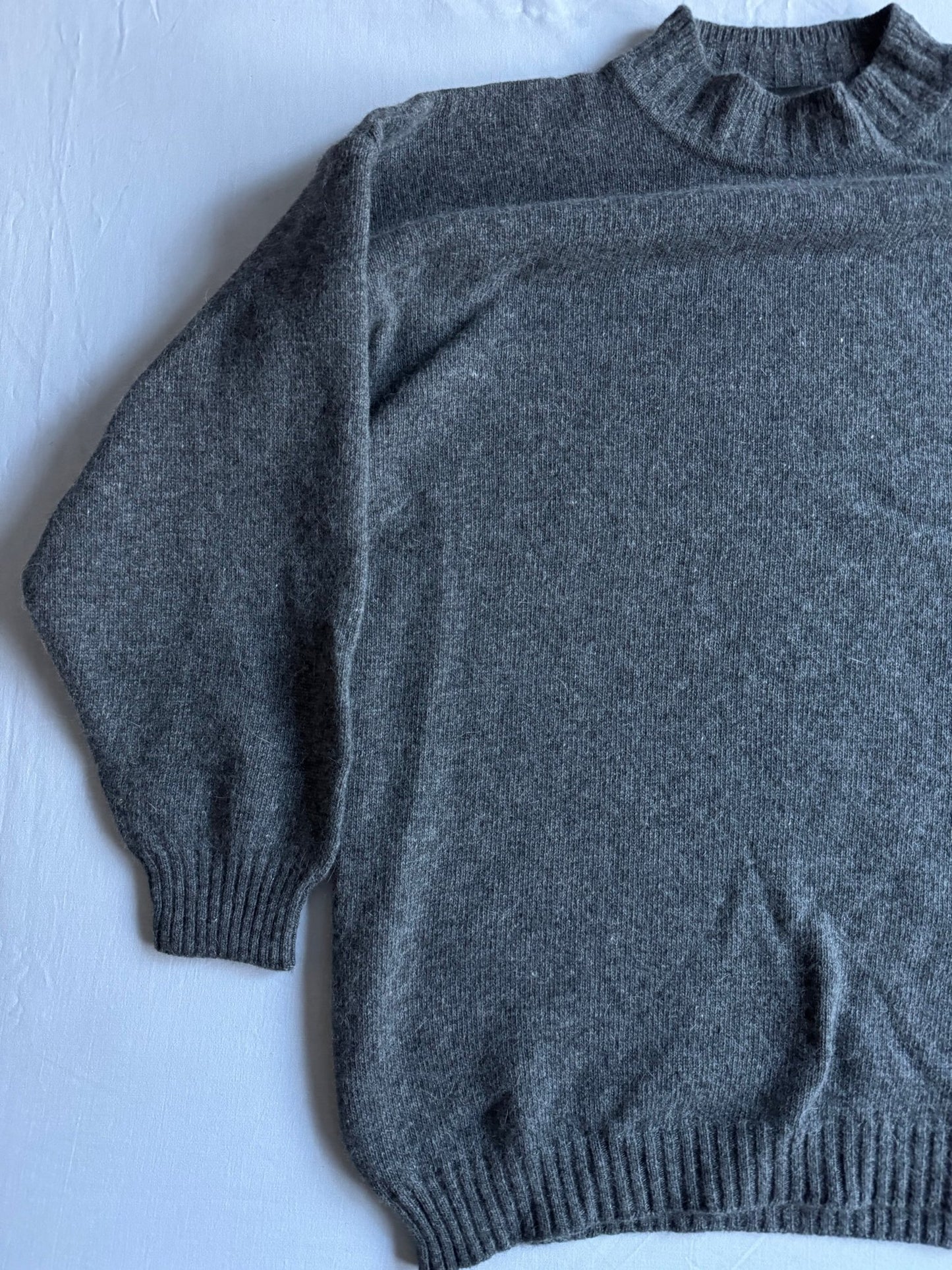 🧶 Pulover Vintage Gri / Lambswool și Angora (Mărime 42 - XL Femei) - anbracaminte