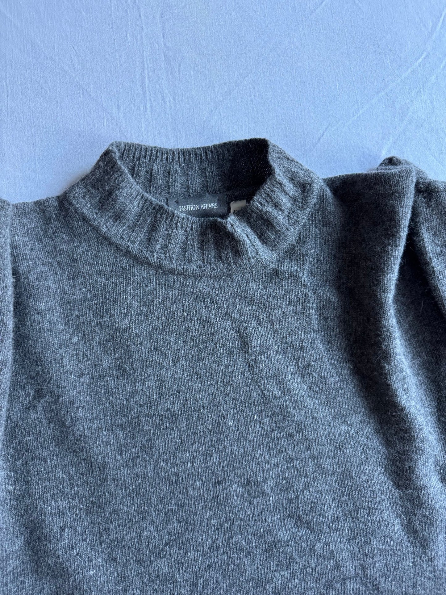 🧶 Pulover Vintage Gri / Lambswool și Angora (Mărime 42 - XL Femei) - anbracaminte