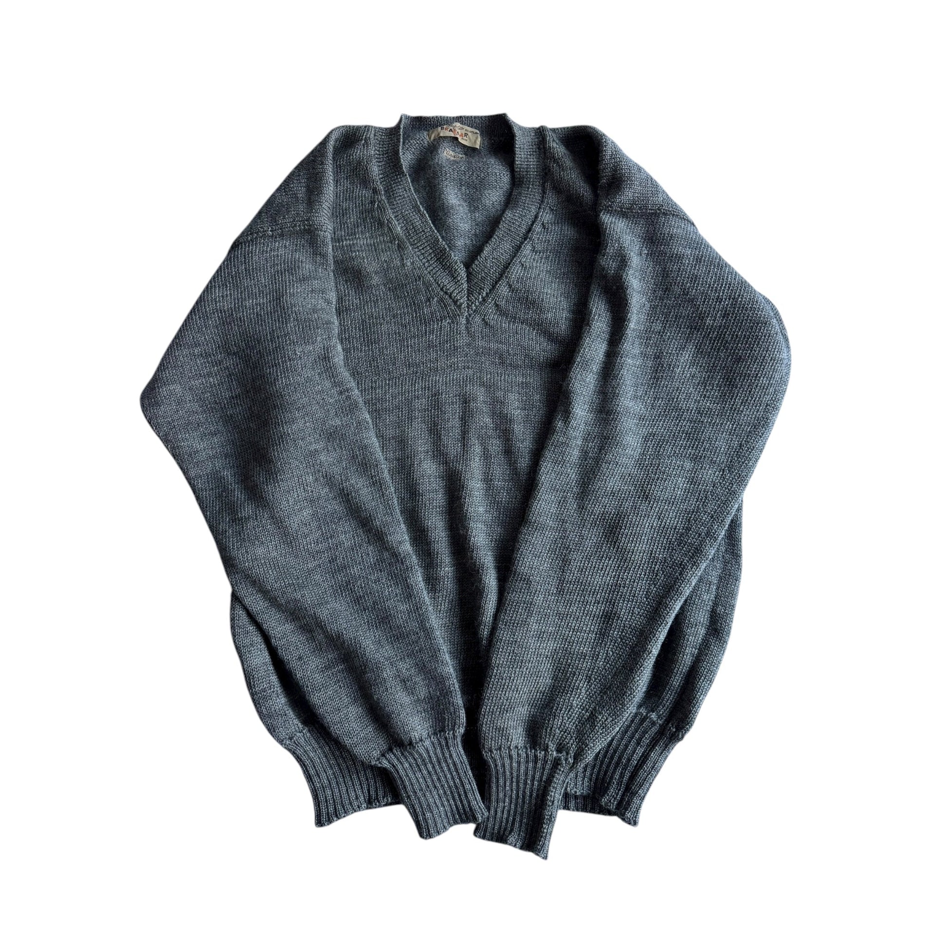 🧶 Pulover Vintage Gri / V - Neck (Mărime aproximativă L bărbați) - anbracaminte