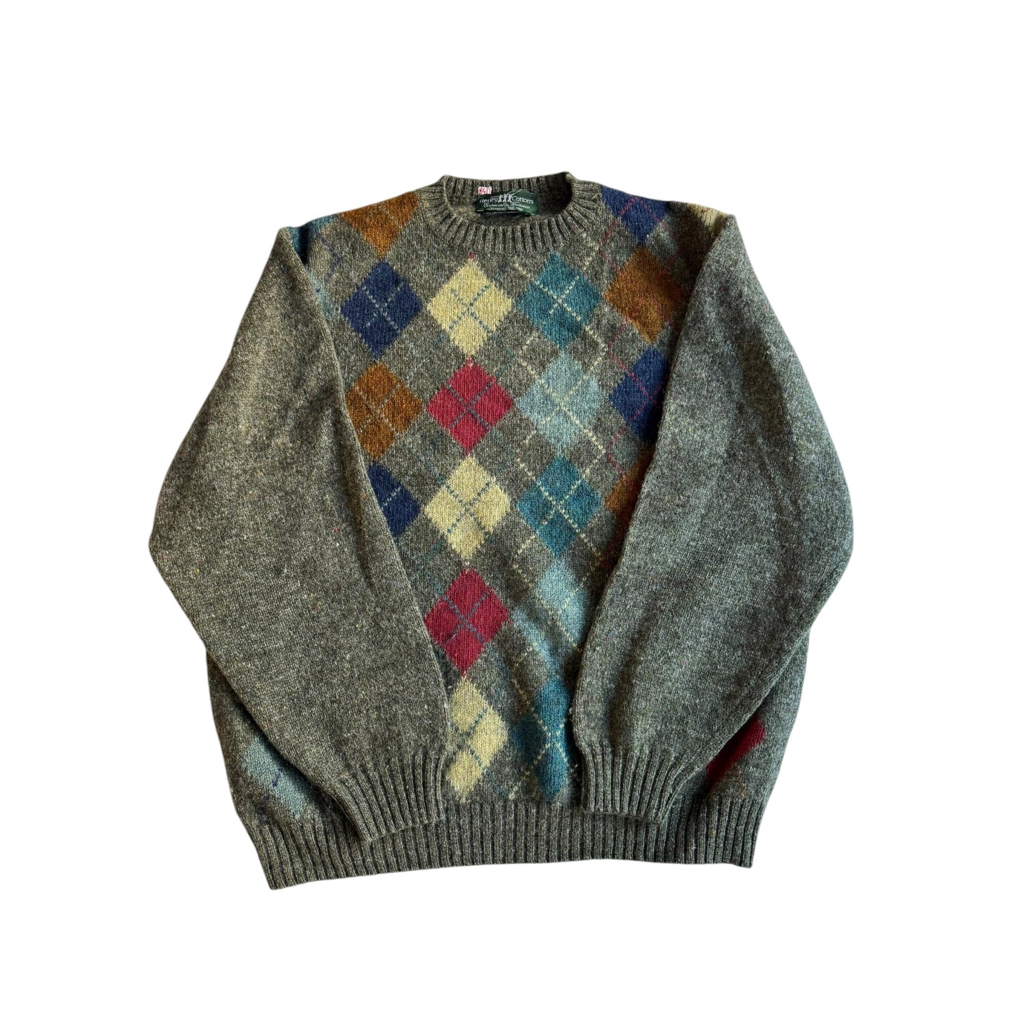 🧶 Pulover Vintage Henry Cotton’s cu Model Argyle / Shetland Wool (Mărime L) - anbracaminte
