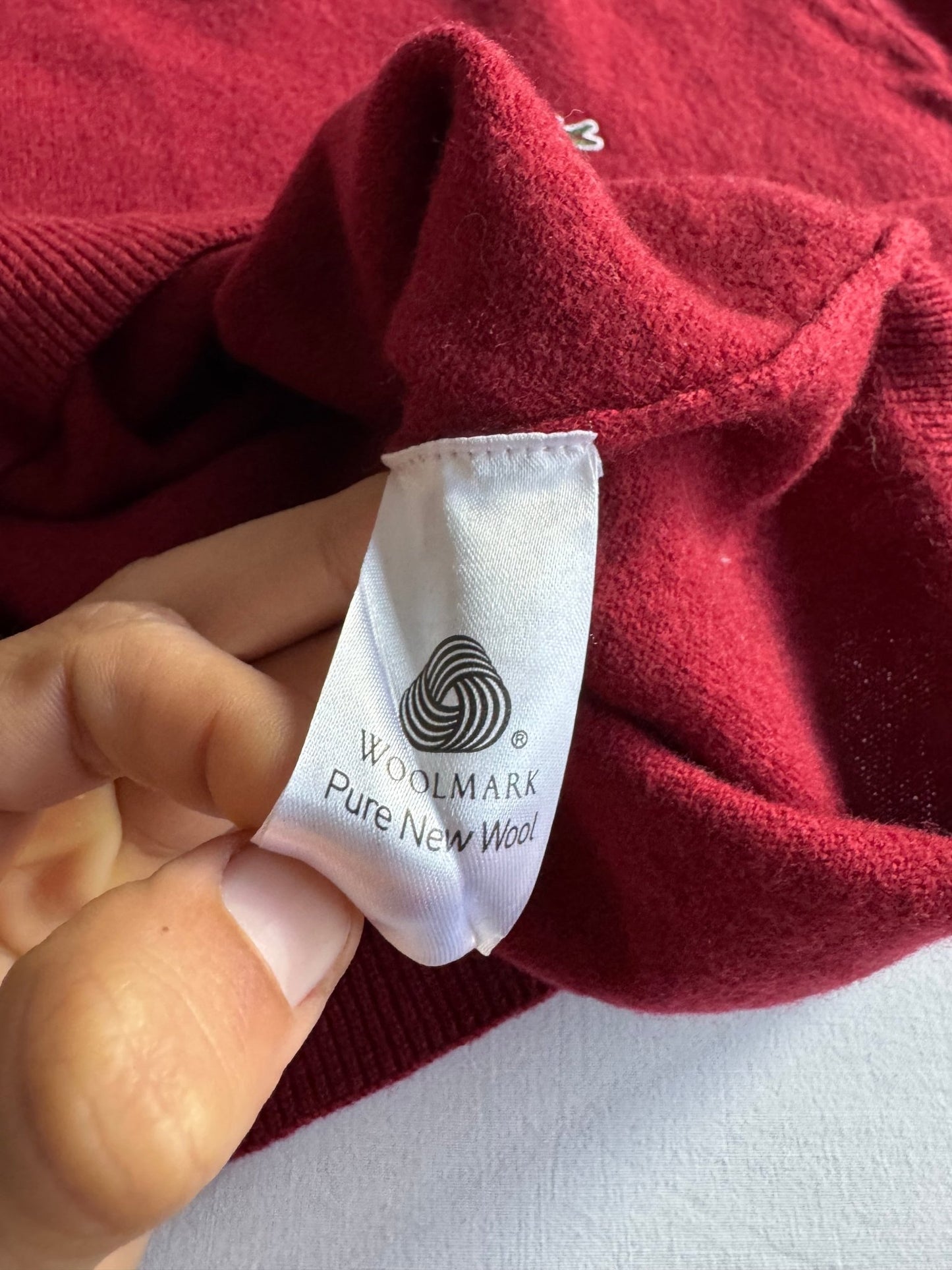 🐊 Pulover Vintage Lacoste / Burgundy (Mărime 7 - L bărbați) - anbracaminte