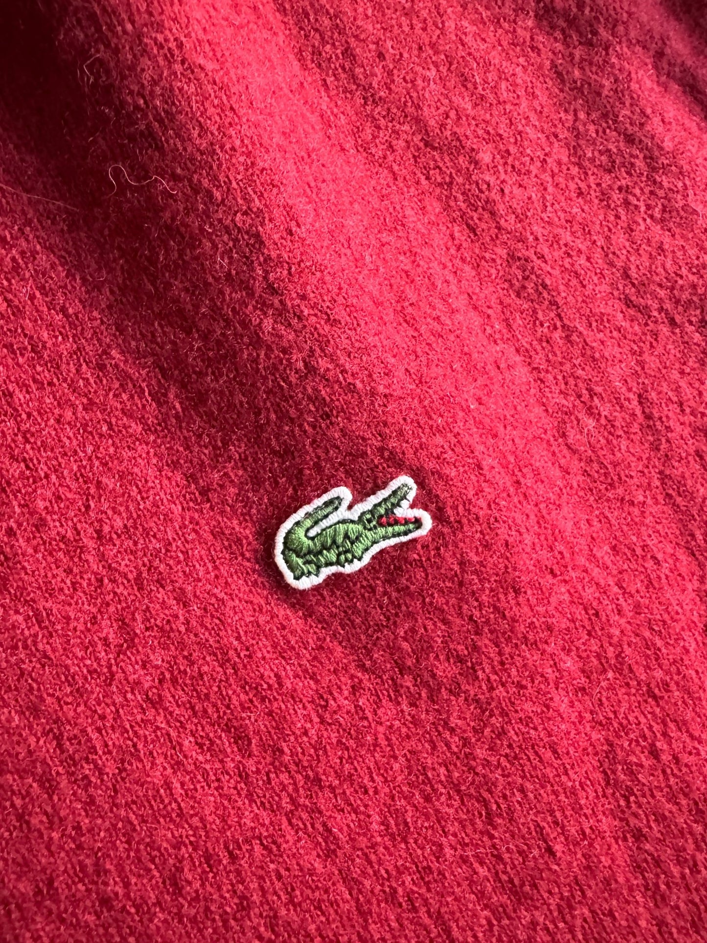 🐊 Pulover Vintage Lacoste / Burgundy (Mărime 7 - L bărbați) - anbracaminte