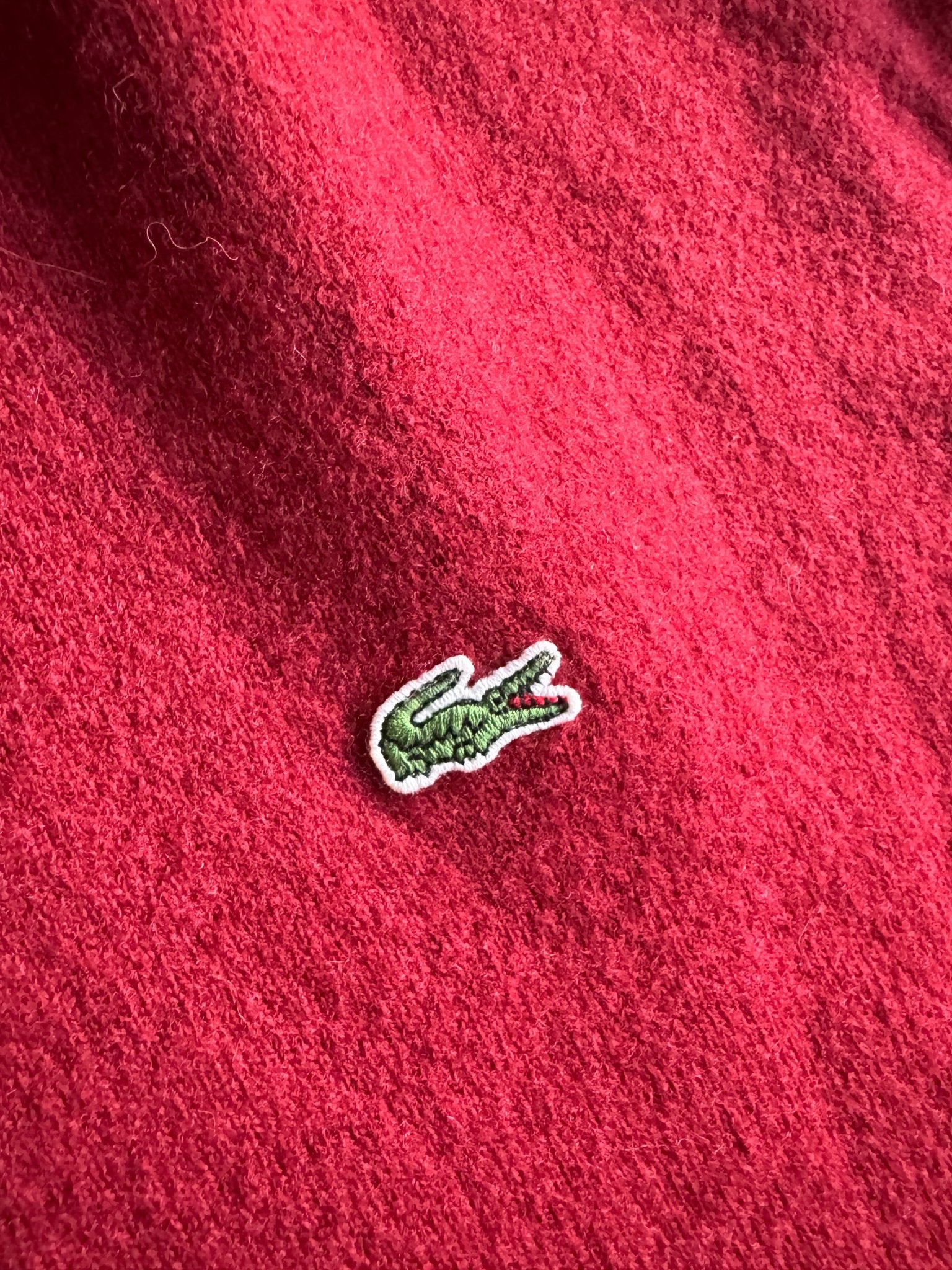 🐊 Pulover Vintage Lacoste / Burgundy (Mărime 7 - L bărbați) - anbracaminte