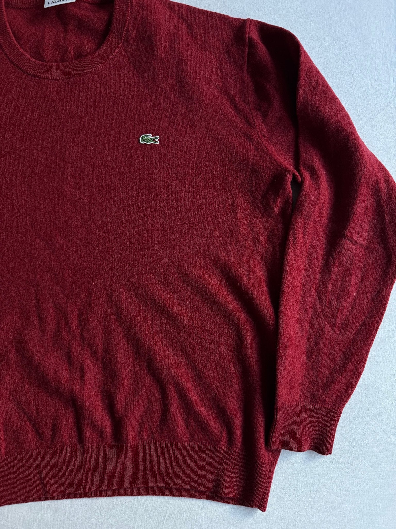 🐊 Pulover Vintage Lacoste / Burgundy (Mărime 7 - L bărbați) - anbracaminte