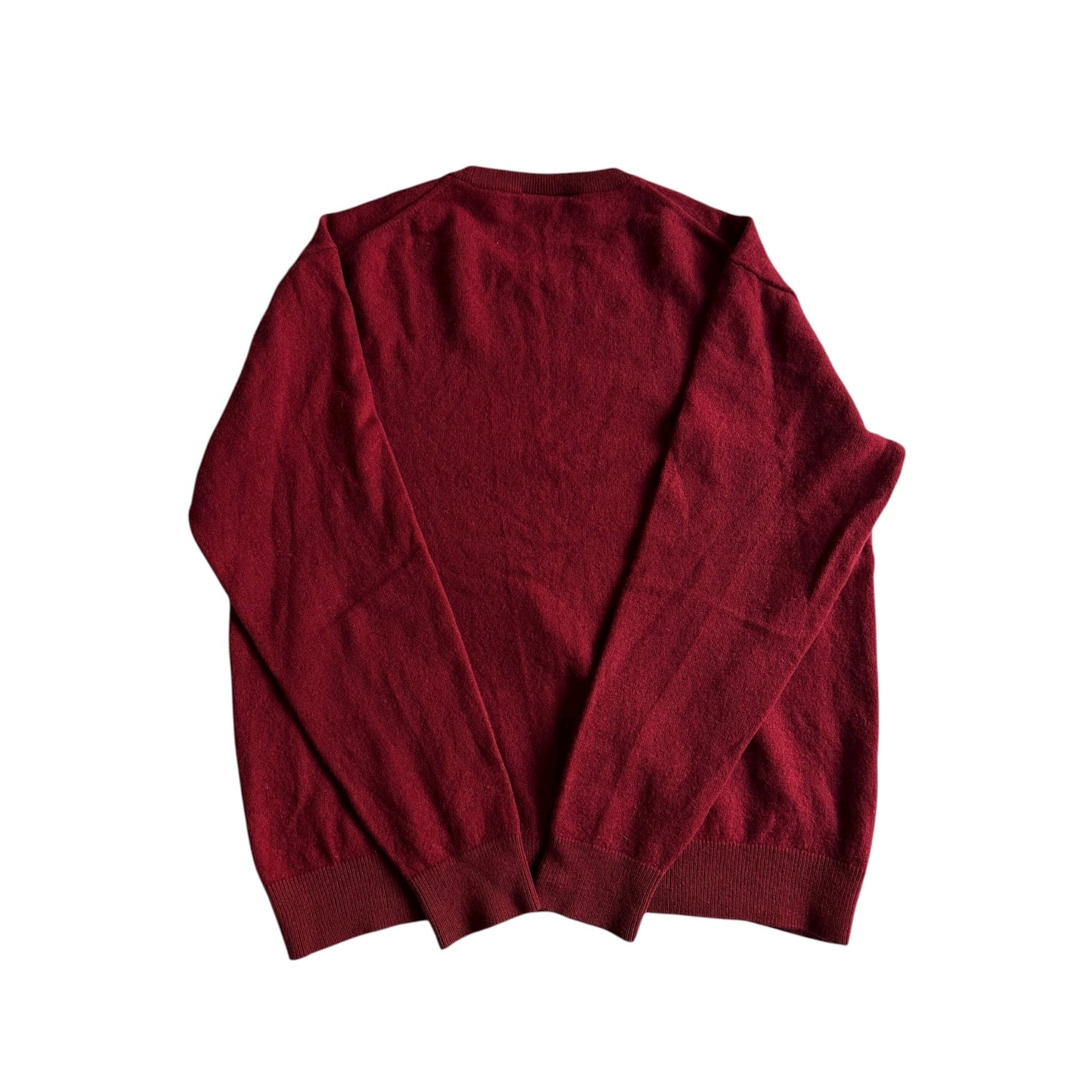 🐊 Pulover Vintage Lacoste / Burgundy (Mărime 7 - L bărbați) - anbracaminte