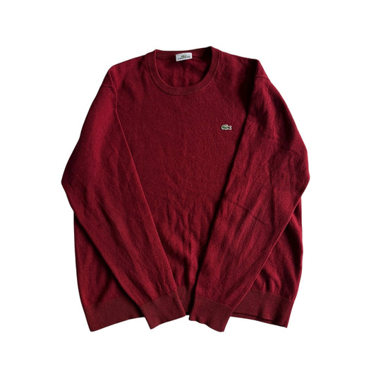 🐊 Pulover Vintage Lacoste / Burgundy (Mărime 7 - L bărbați) - anbracaminte