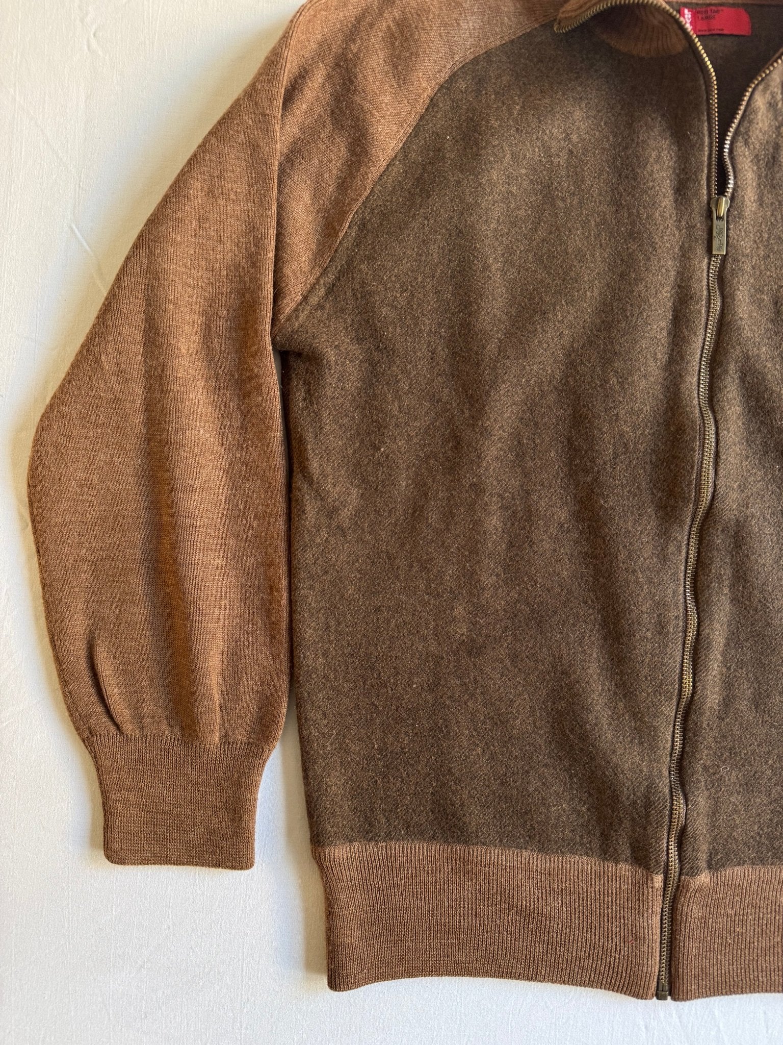 🧶 Pulover Vintage Levi’s Maro cu Fermoar și Buzunar pe Piept (Mărime L Femei) - anbracaminte