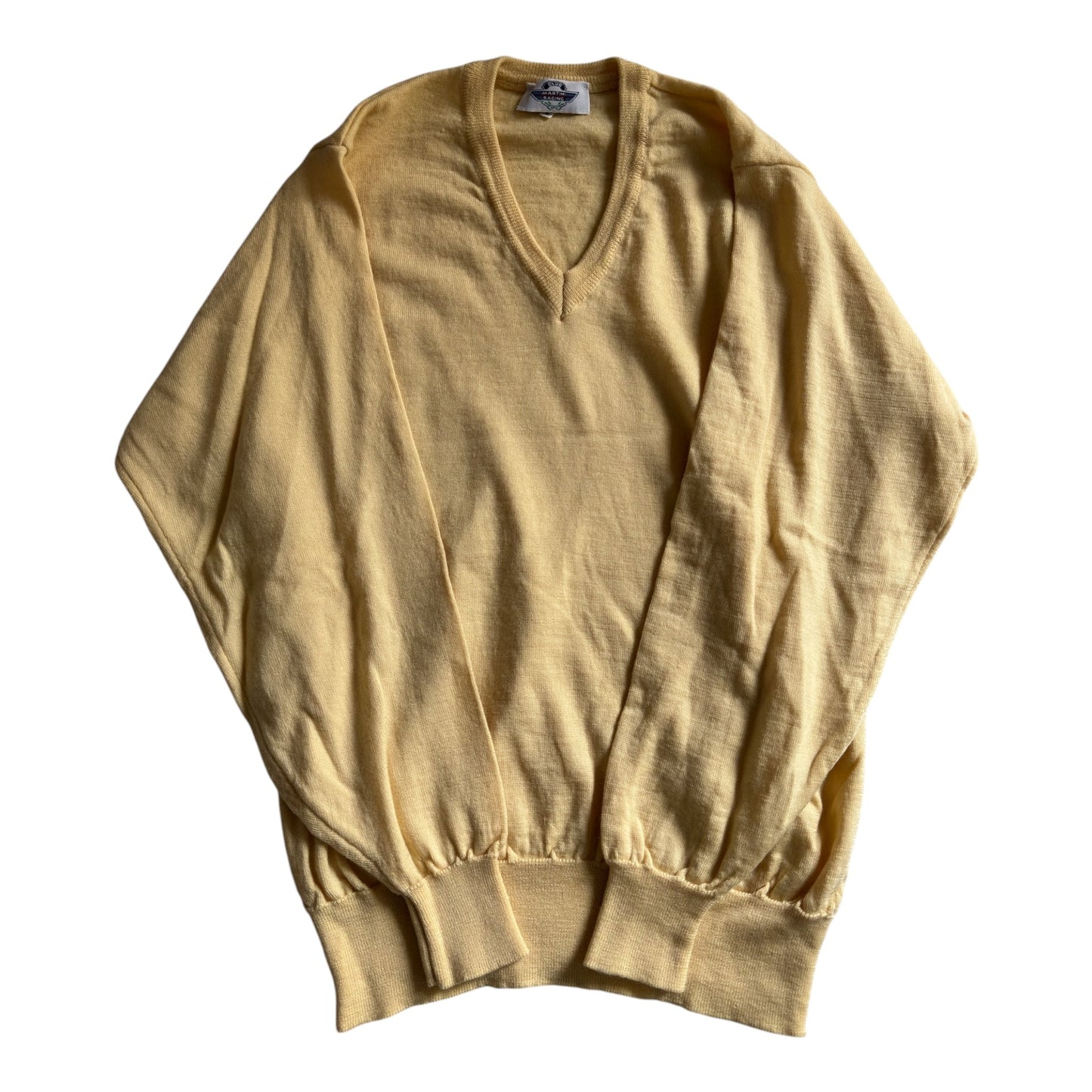 🏁 🍋 Pulover Vintage Martini Racing – Yellow V - Neck – 100% Merino Superfine – Made in Italy – Men’s S - anbracaminte