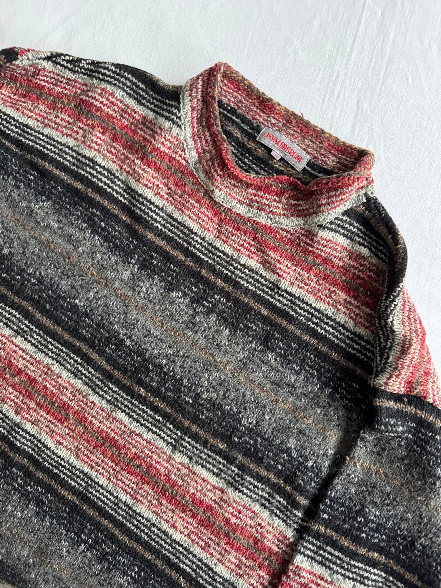 🧶 Pulover Vintage Moc Neck Texturat - Blend Lână – M Bărbați - anbracaminte
