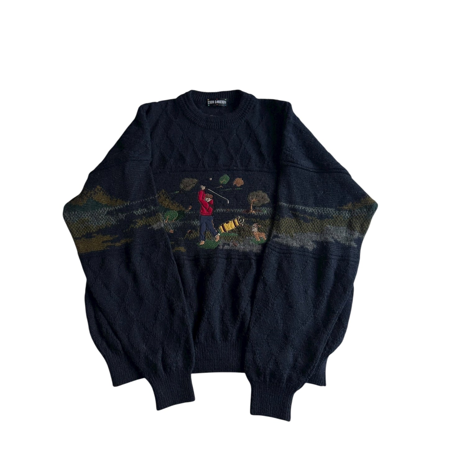 ⛳️ Pulover Vintage Navy cu broderie Golf (Mărime 52 - XL) - anbracaminte