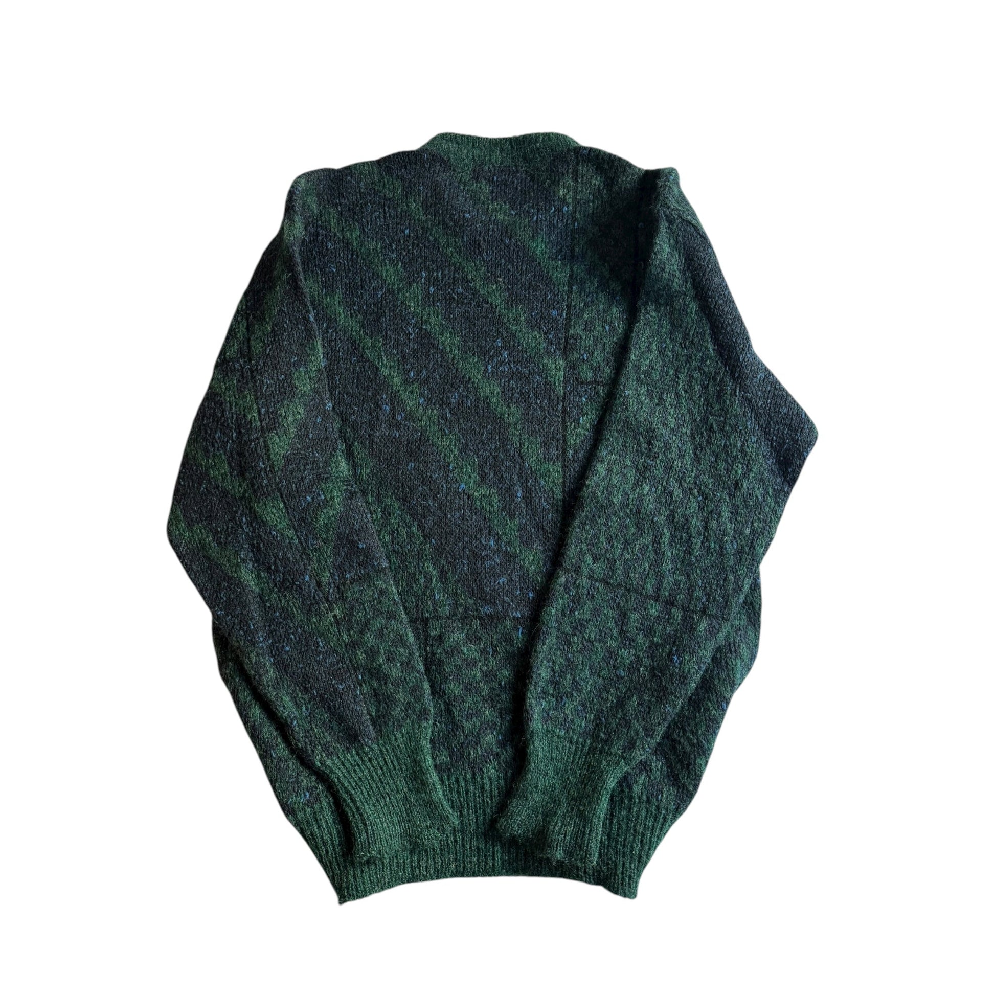 🧶 Pulover Vintage Navy & Verde / Texturat (Mărime 48 - M) - anbracaminte