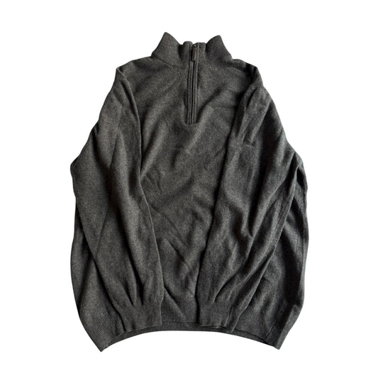 🧶 Pulover Vintage Oatmeal Brown / Quarter Zip (Mărime L) - anbracaminte