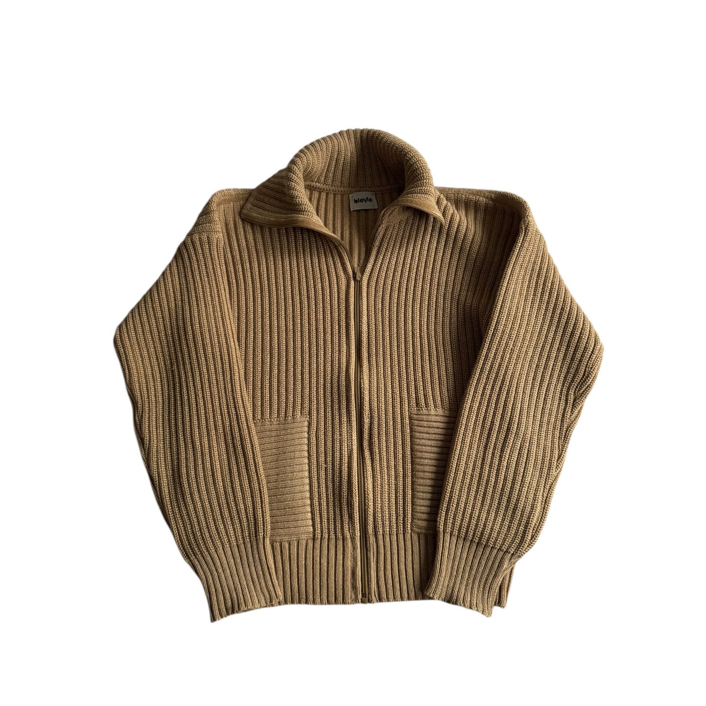 🧶 Pulover vintage oatmeal cu fermoar | mărimea M / L (50) - anbracaminte