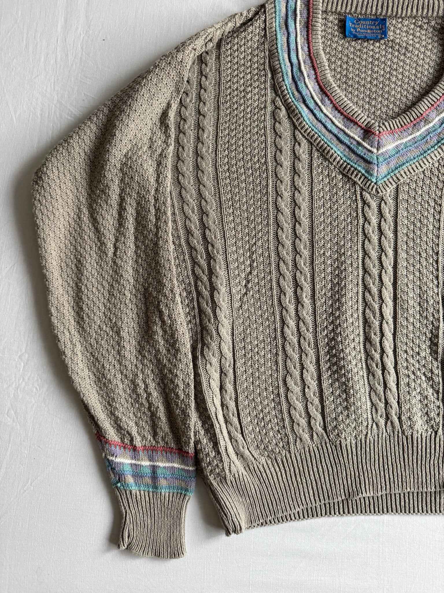🧶 Pulover Vintage Pendleton Deep V - Neck – M Bărbați - anbracaminte