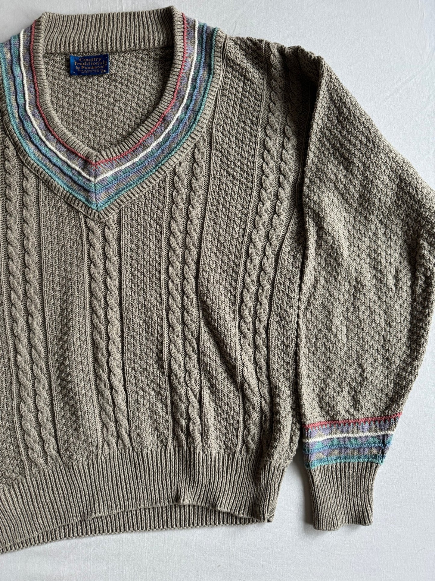 🧶 Pulover Vintage Pendleton Deep V - Neck – M Bărbați - anbracaminte