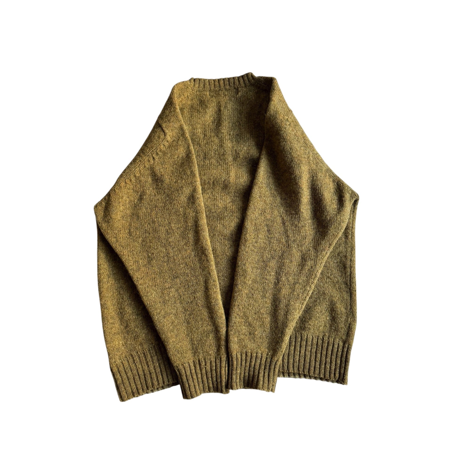 🧶 Pulover Vintage Pringle Muștar Închis / Tricot Clasic din Lână (Mărime L) - anbracaminte