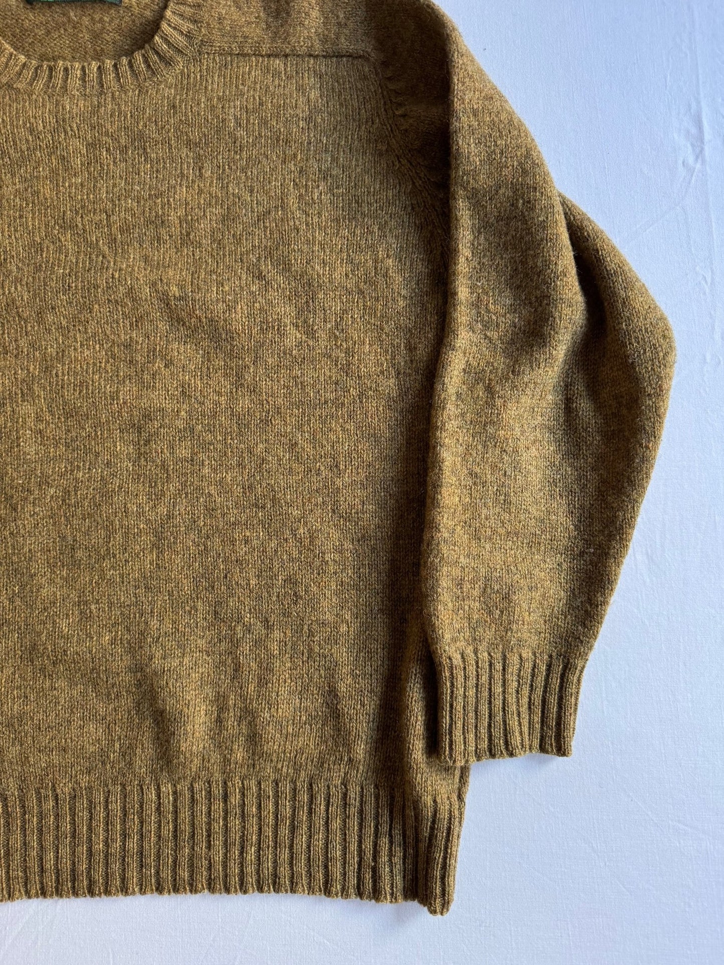 🧶 Pulover Vintage Pringle Muștar Închis / Tricot Clasic din Lână (Mărime L) - anbracaminte