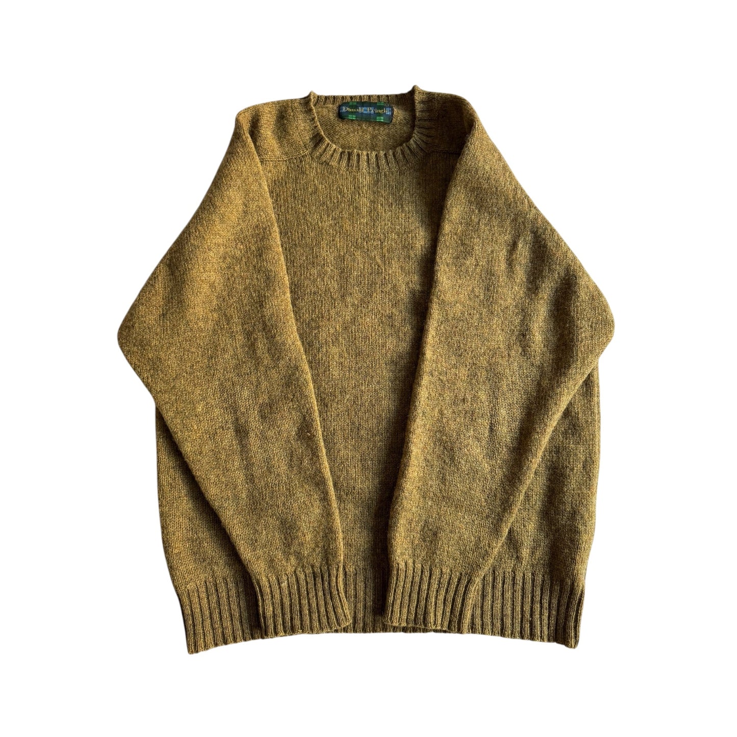🧶 Pulover Vintage Pringle Muștar Închis / Tricot Clasic din Lână (Mărime L) - anbracaminte