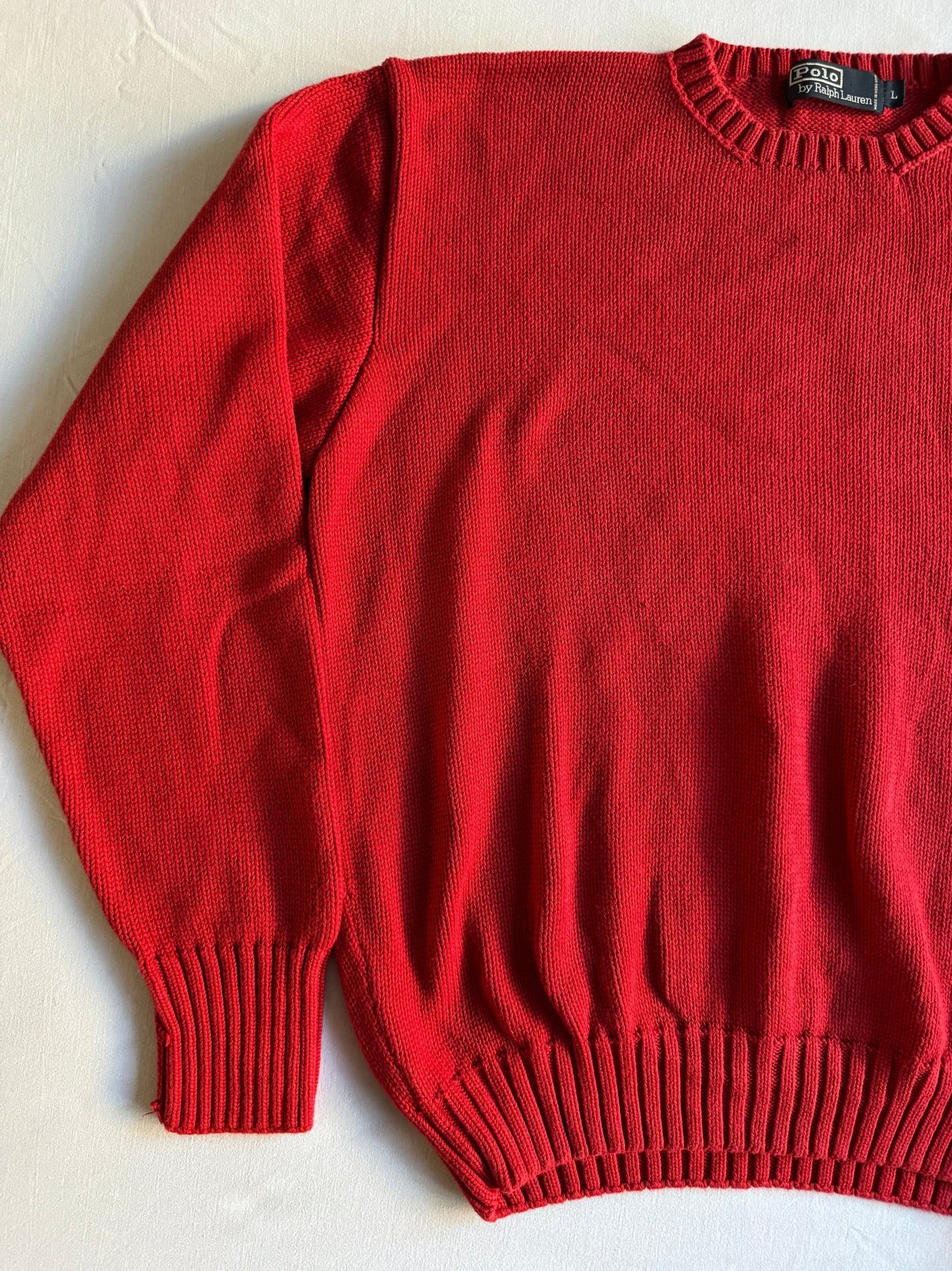 🍒 Pulover Vintage Ralph Lauren / Roșu (Mărime L) - anbracaminte