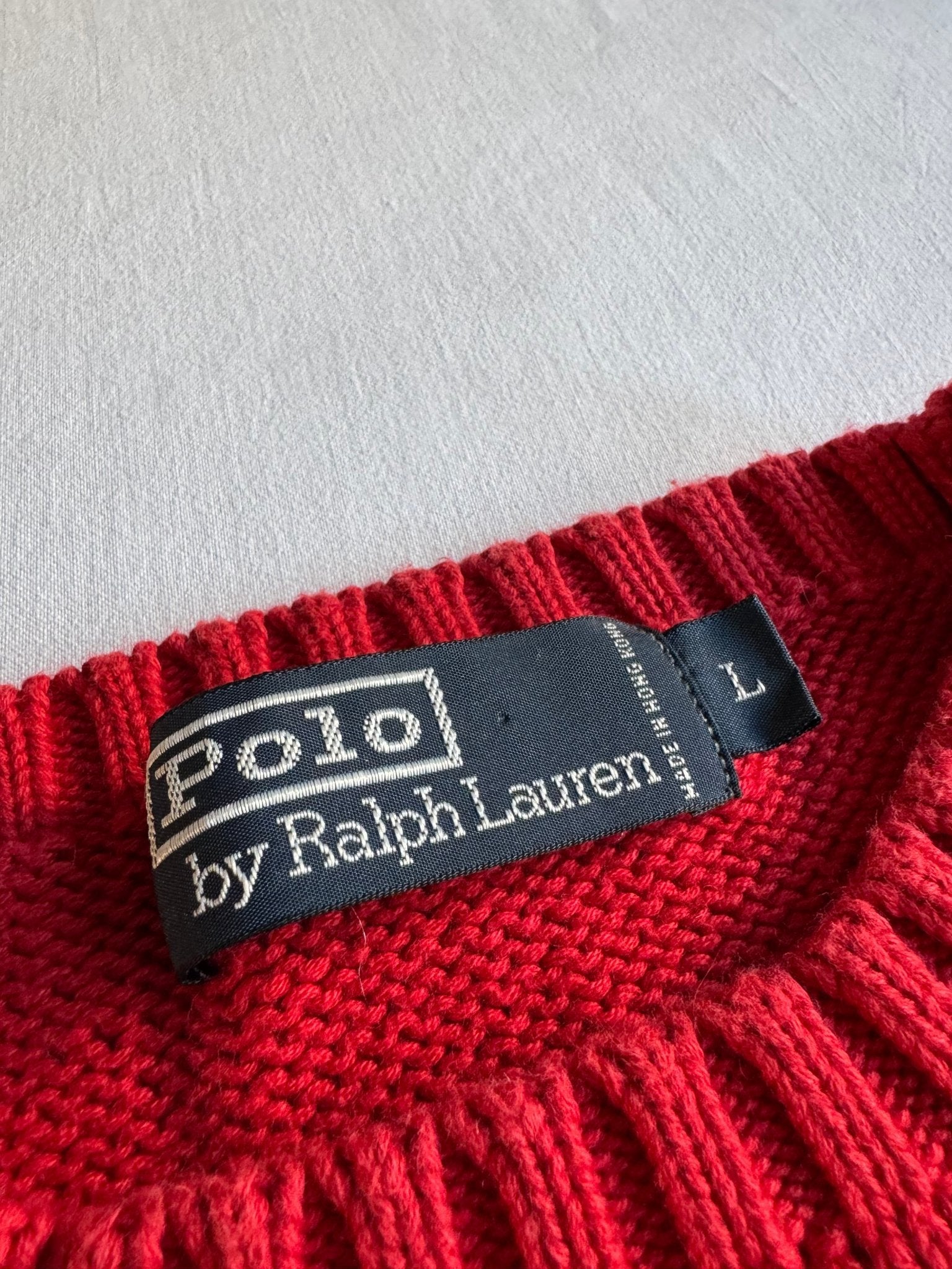 🍒 Pulover Vintage Ralph Lauren / Roșu (Mărime L) - anbracaminte