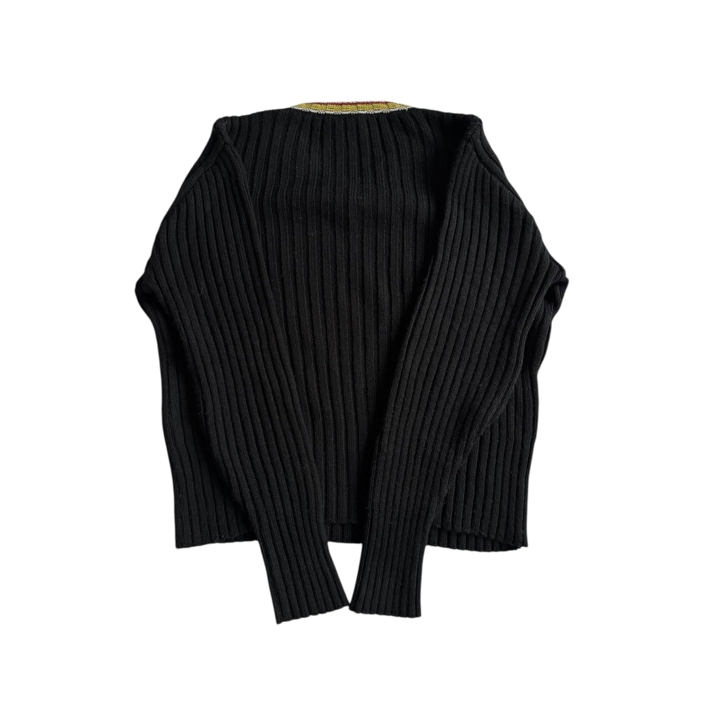 🧶 Pulover Vintage Ribbed cu Decolteu în V - Blend Lână – M Femei - anbracaminte